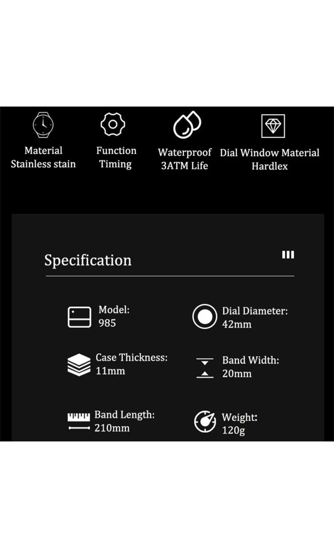 Чоловічий годинник  Poedagar Omega Blue