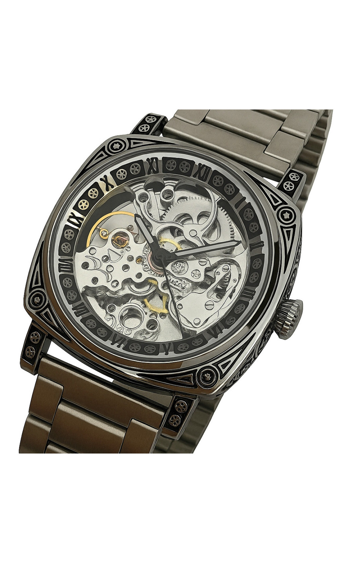 Чоловічий годинник  WishDoIt Baron Steel, 2 ремінці