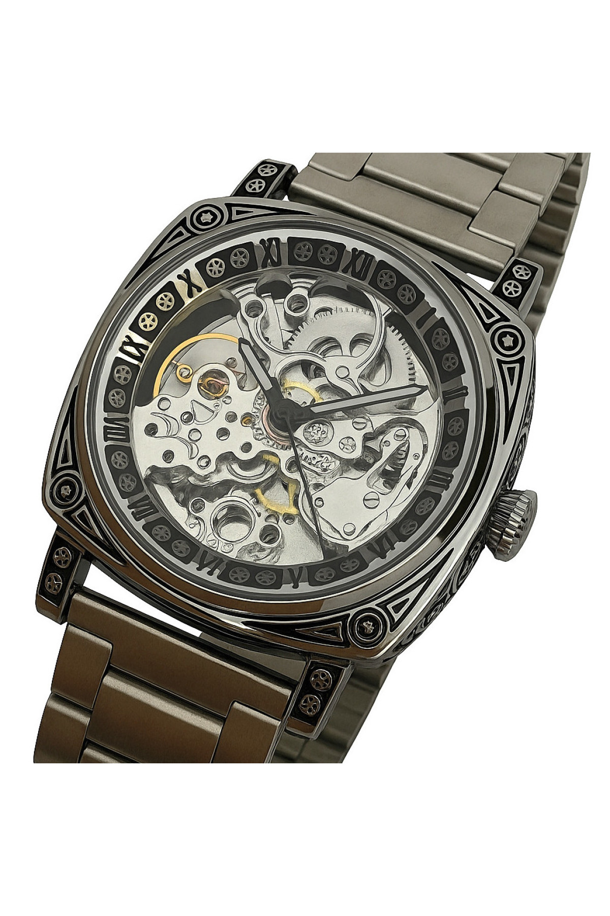 Чоловічий годинник  WishDoIt Baron Steel, 2 ремінці