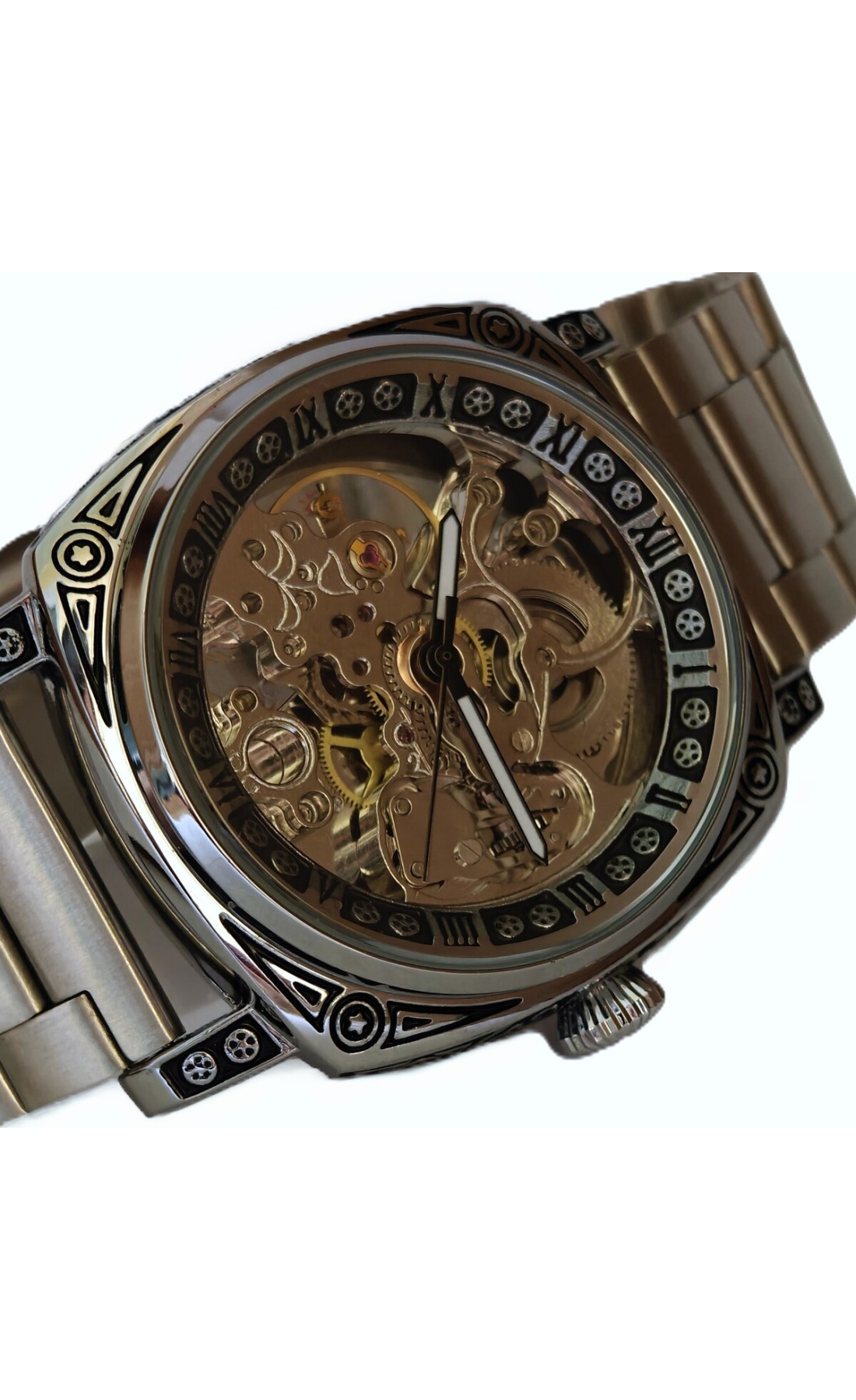 Чоловічий годинник  WishDoIt Baron Steel, 2 ремінці