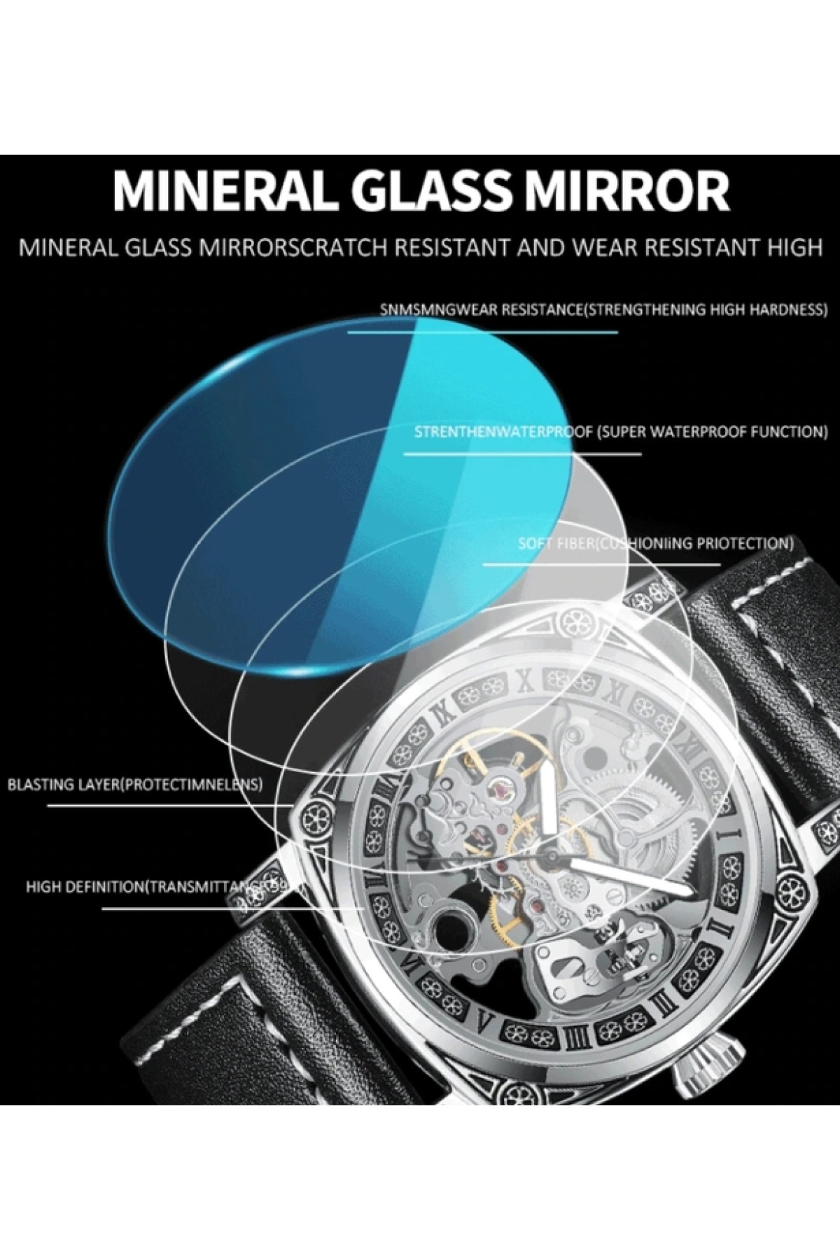 Чоловічий годинник  WishDoIt Baron Steel, 2 ремінці