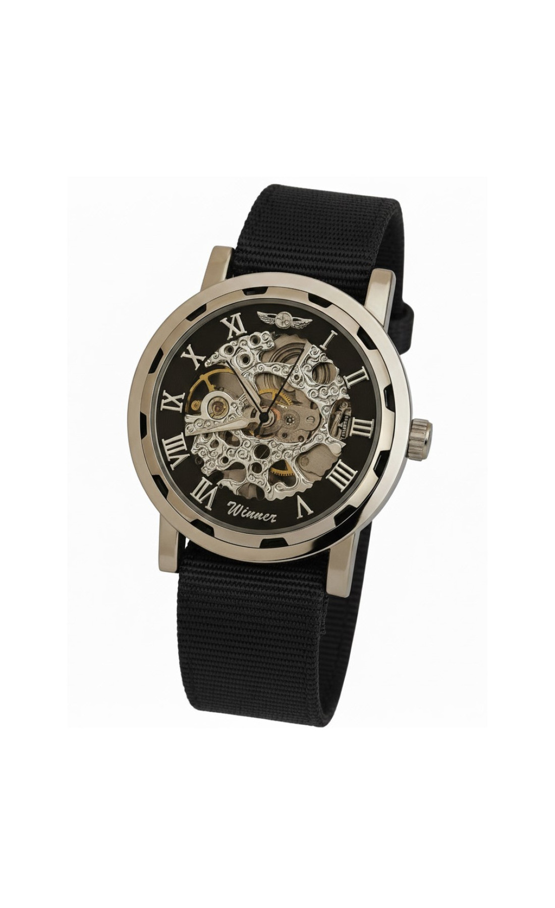 Чоловічий годинник  Winner Black Textile Classic, 2 ремінці