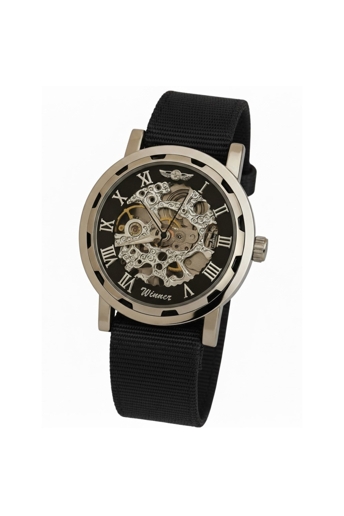 Чоловічий годинник  Winner Black Textile Classic, 2 ремінці