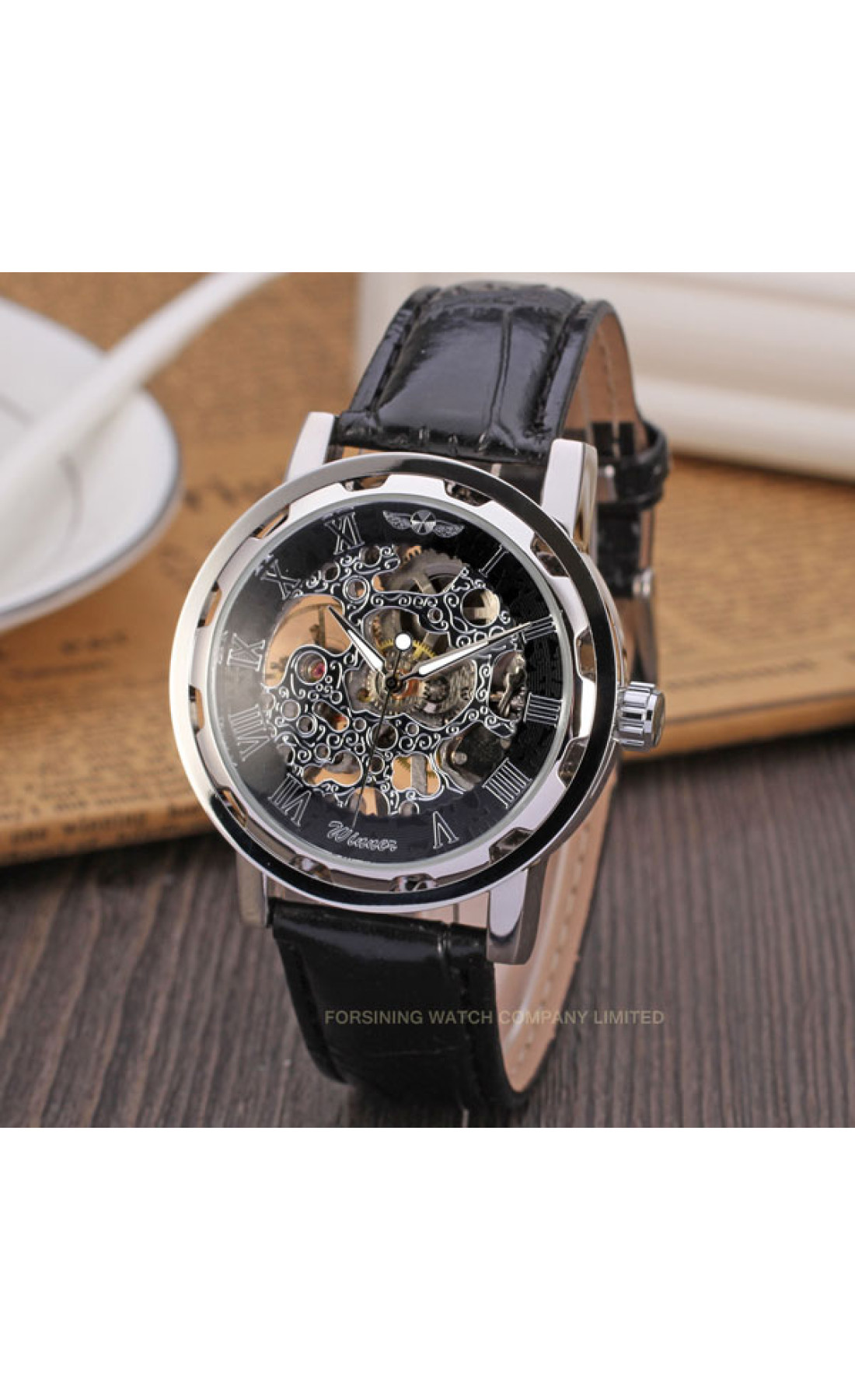 Чоловічий годинник  Winner Black Textile Classic, 2 ремінці