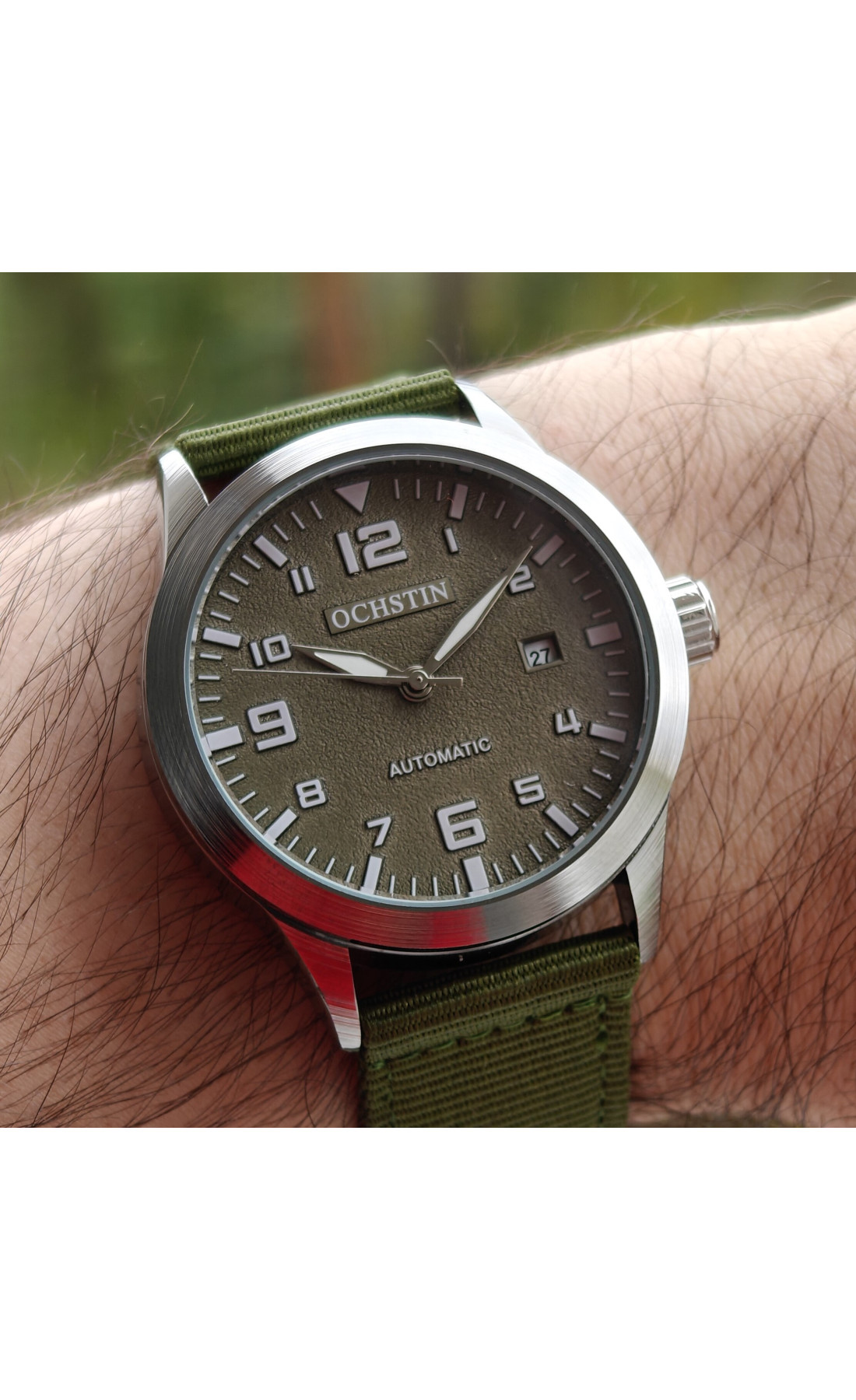 Чоловічий годинник  Ochstin Military Hook Green, 2 ремінці