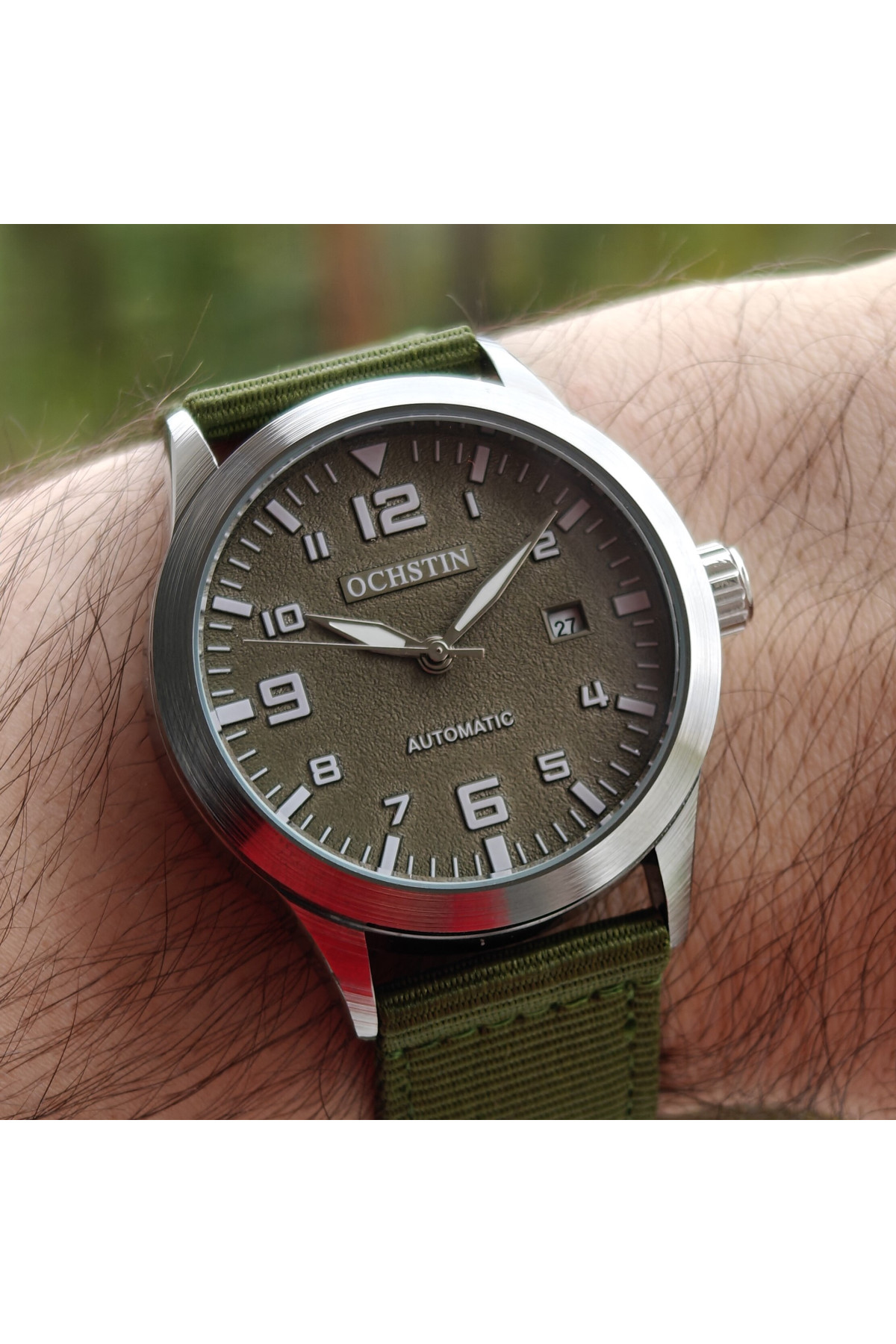 Чоловічий годинник  Ochstin Military Hook Green, 2 ремінці