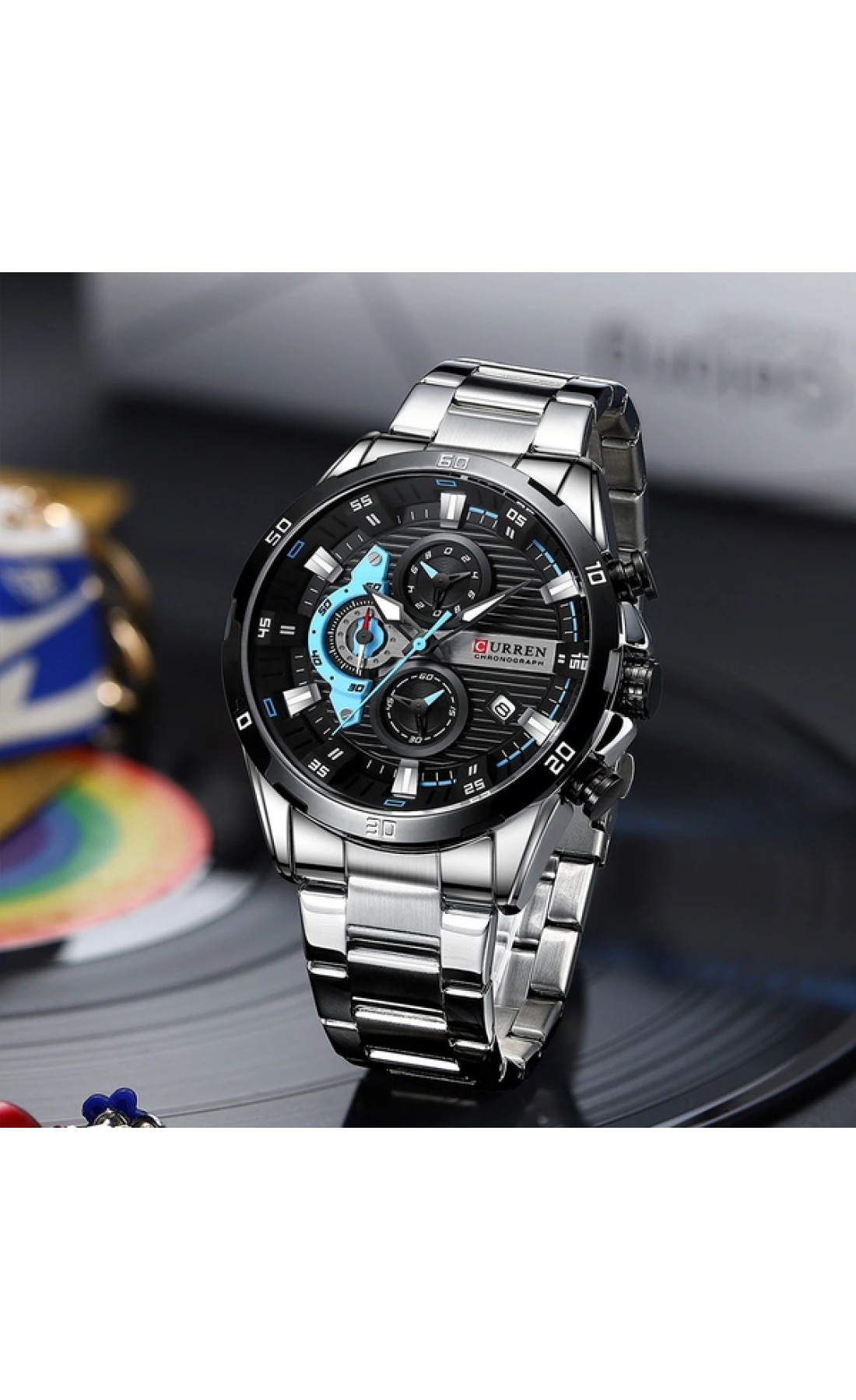 Чоловічий годинник  Curren Roberto Elastic Black, 2 ремінці