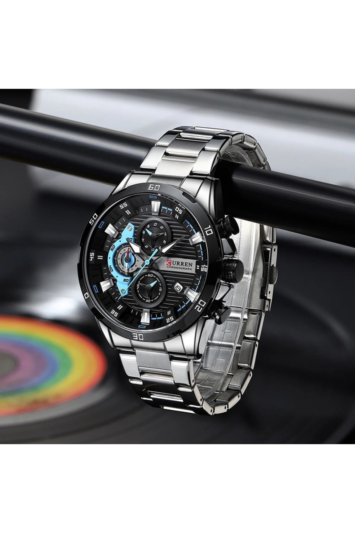 Чоловічий годинник  Curren Roberto Elastic Black, 2 ремінці