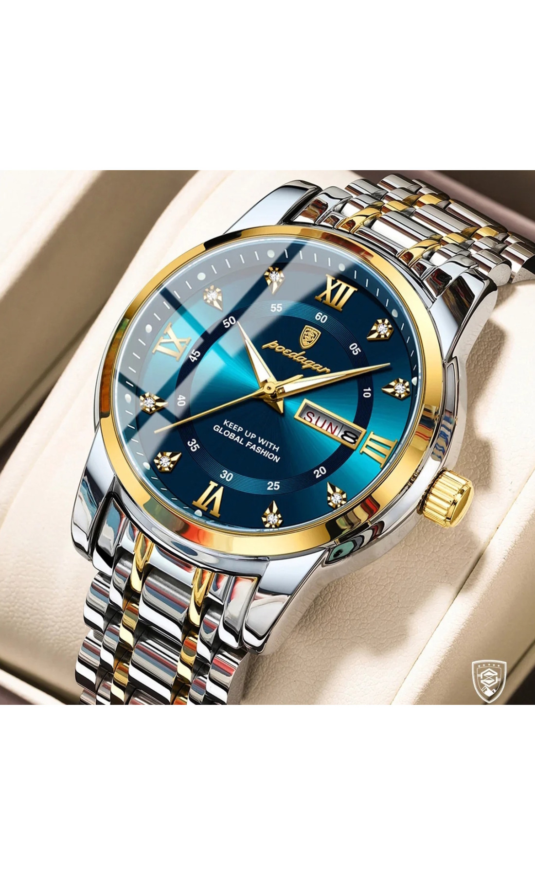 Чоловічий годинник  Poedagar Unique Men Leather Deluxe, 2 ремінці