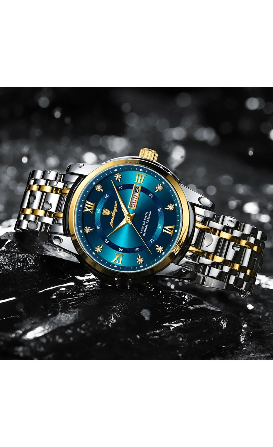 Чоловічий годинник  Poedagar Unique Men Leather Deluxe, 2 ремінці