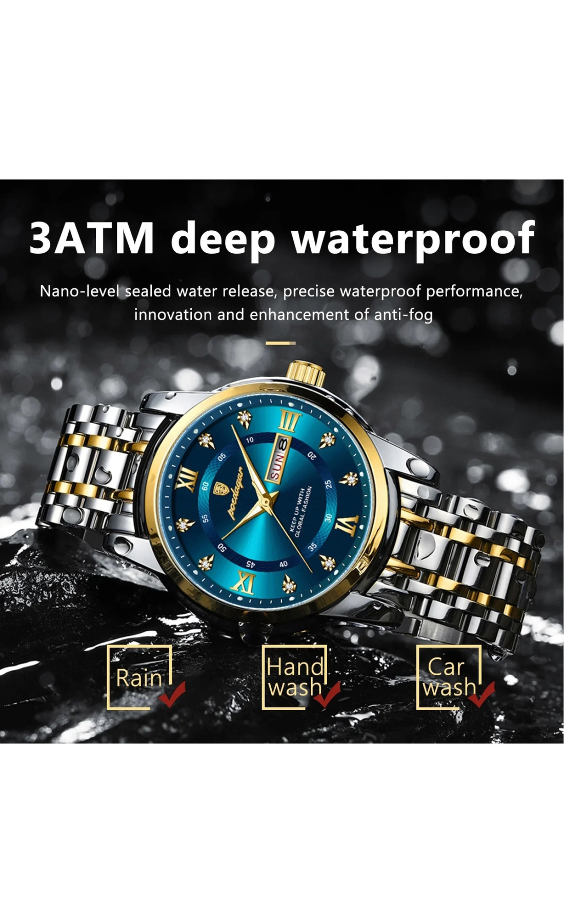 Чоловічий годинник  Poedagar Unique Men Leather Deluxe, 2 ремінці