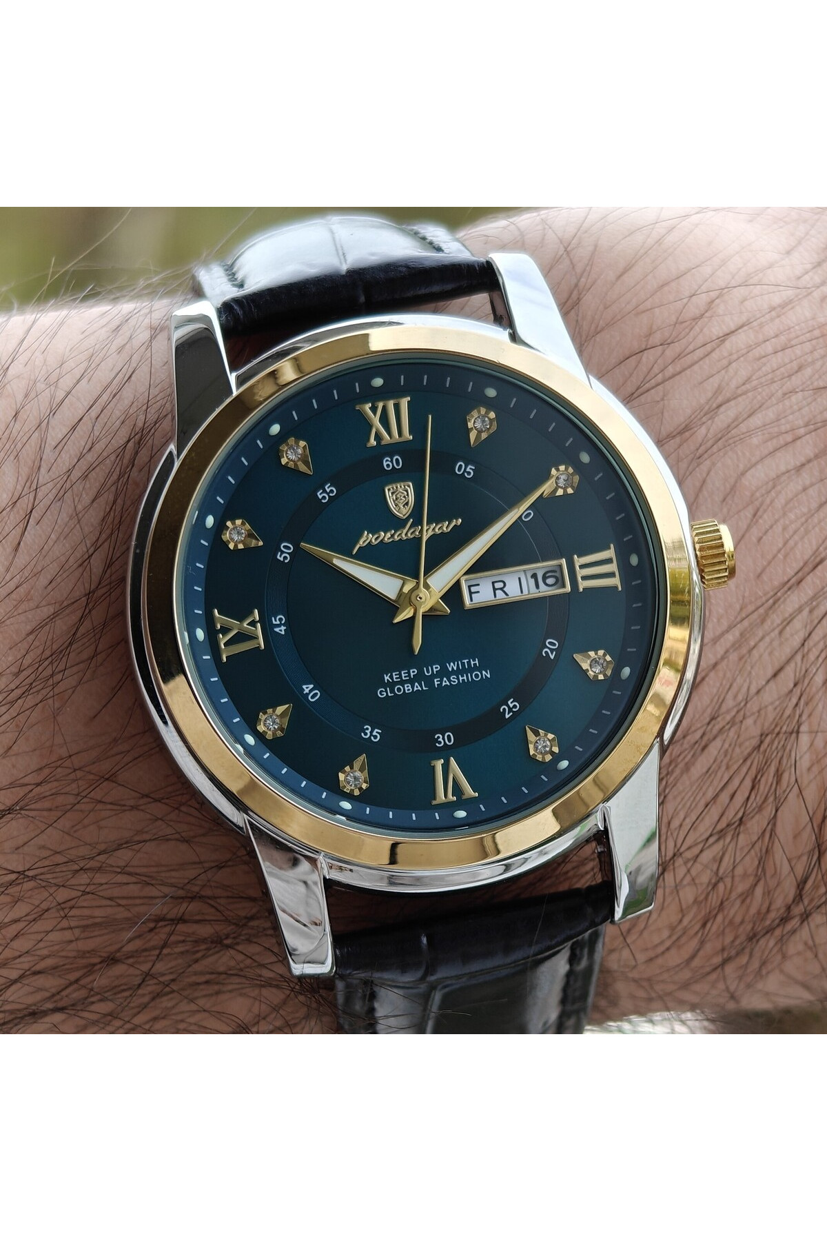 Чоловічий годинник  Poedagar Unique Men Leather Deluxe, 2 ремінці