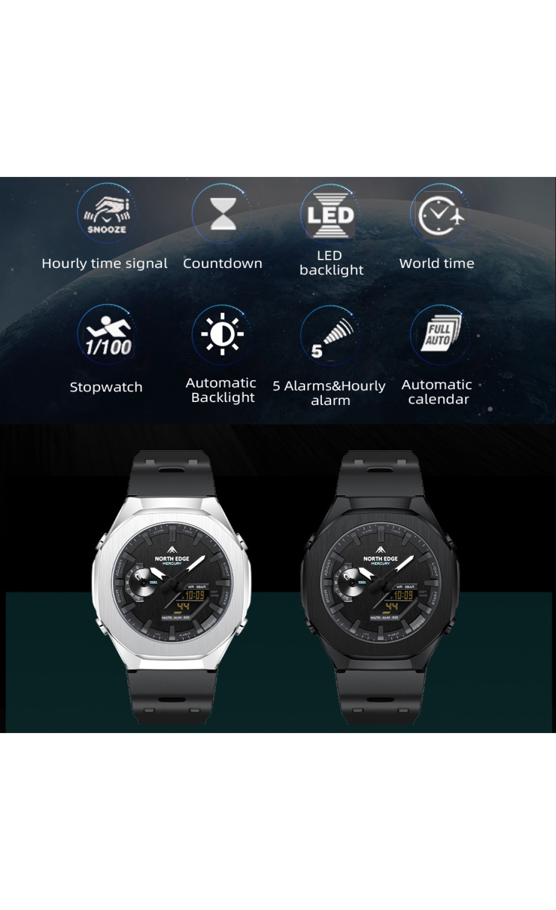 Чоловічий годинник  North Edge Mercury