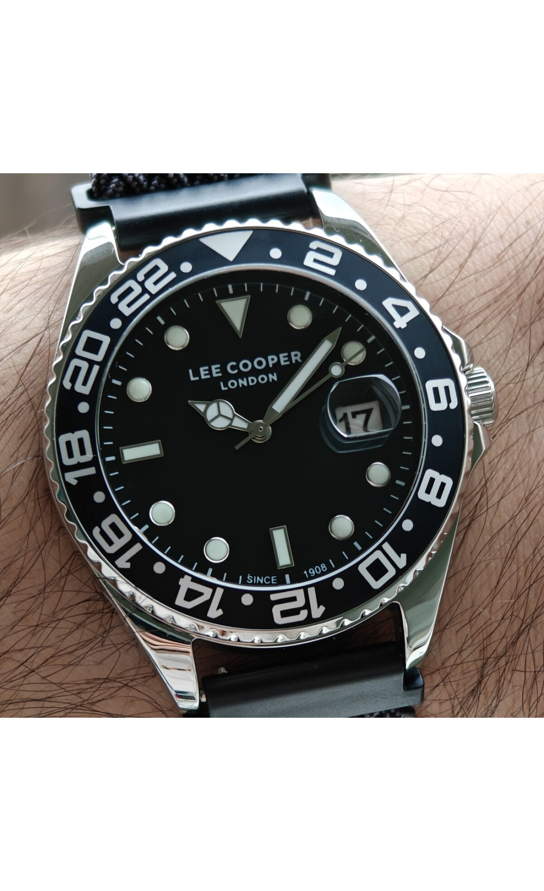 Чоловічий годинник  Lee Cooper Daytona Vibe Black, 2 ремінці