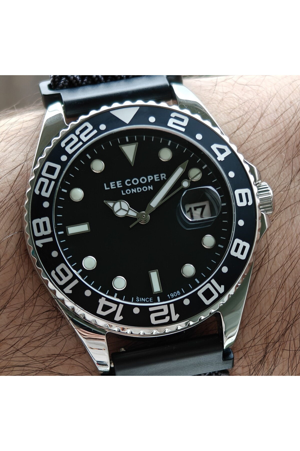 Чоловічий годинник  Lee Cooper Daytona Vibe Black, 2 ремінці