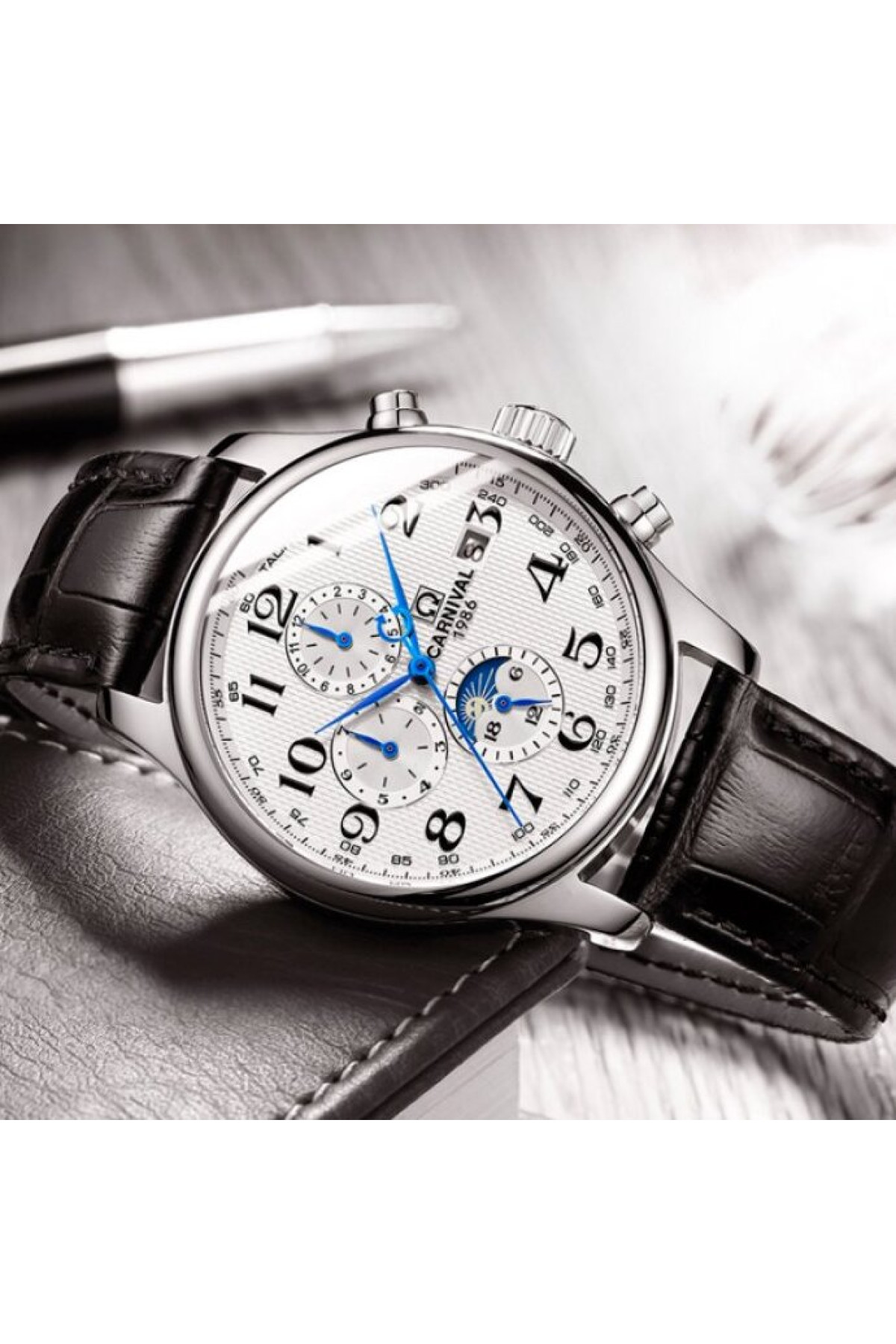 Чоловічий годинник  Carnival Masters Silver Metal, 2 ремінці