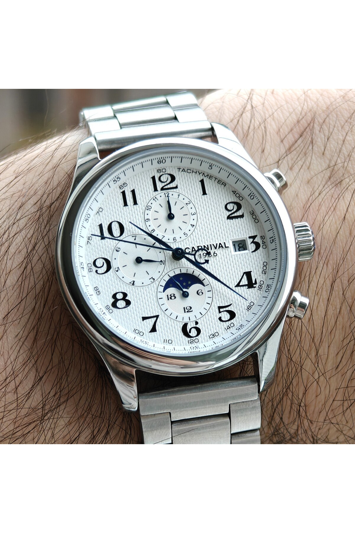 Чоловічий годинник  Carnival Masters Silver Metal, 2 ремінці