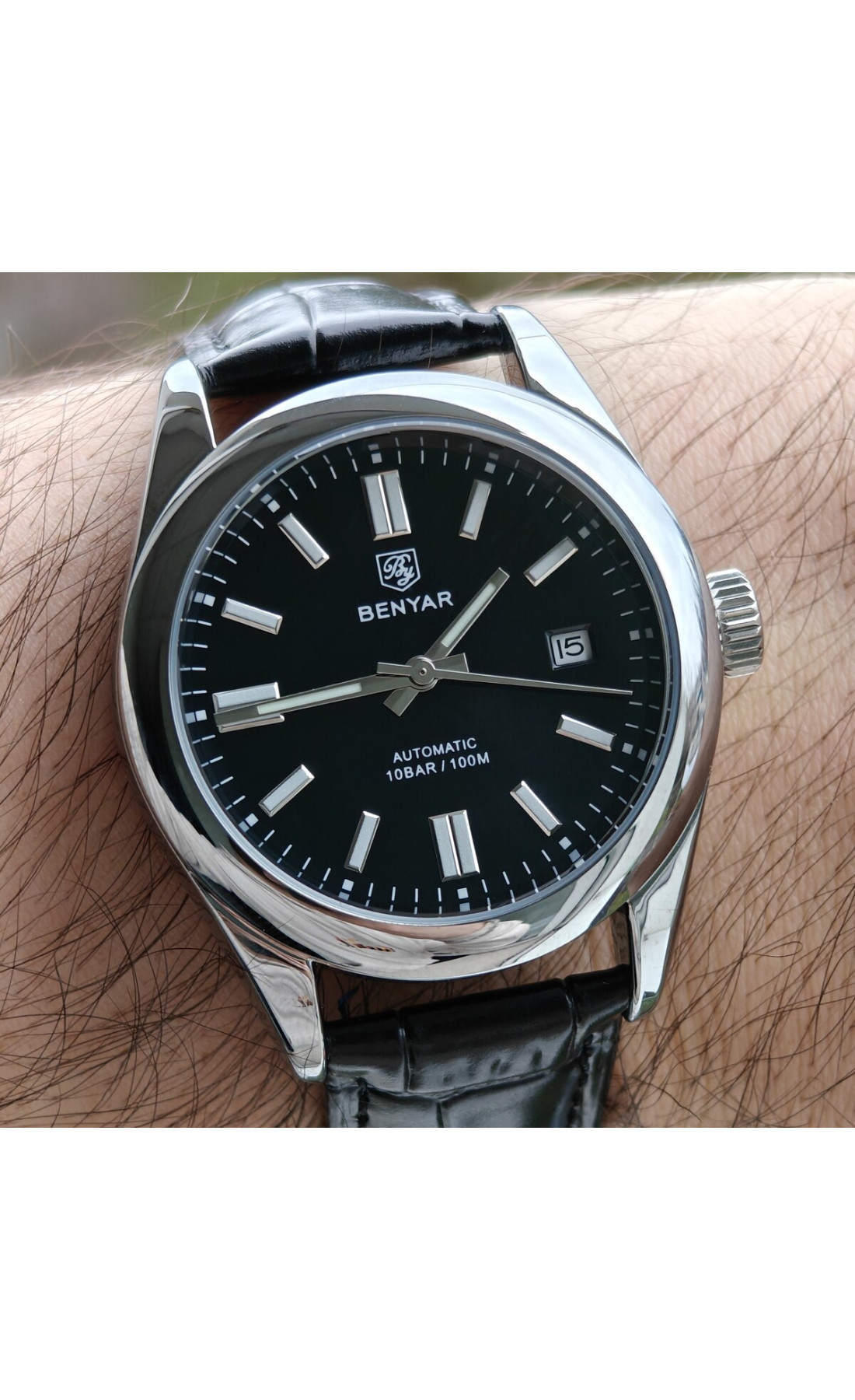 Чоловічий годинник  Benyar Automatic Leather Deluxe, 2 ремінці