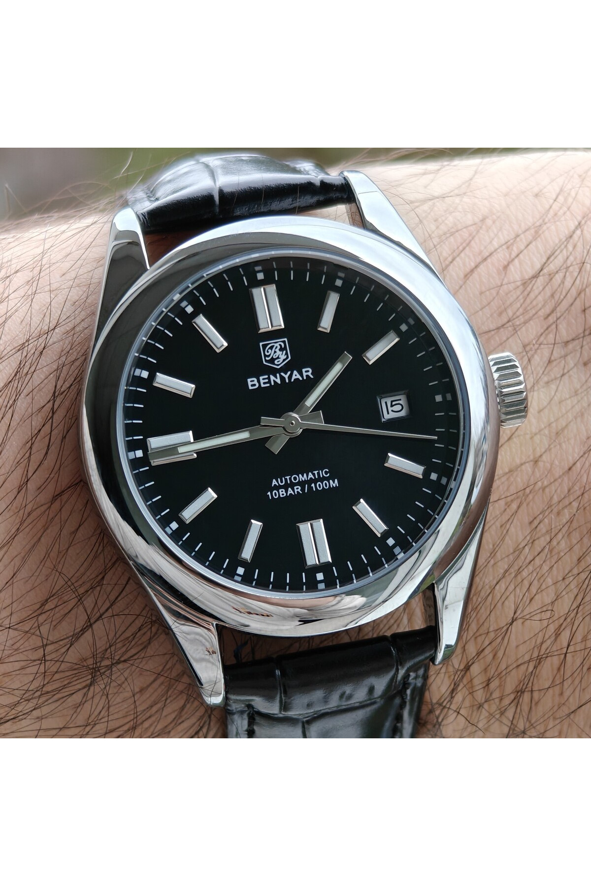Чоловічий годинник  Benyar Automatic Leather Deluxe, 2 ремінці