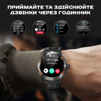 Смарт годинник  Smart Advanture Steel Black з компасом, 2 ремінці