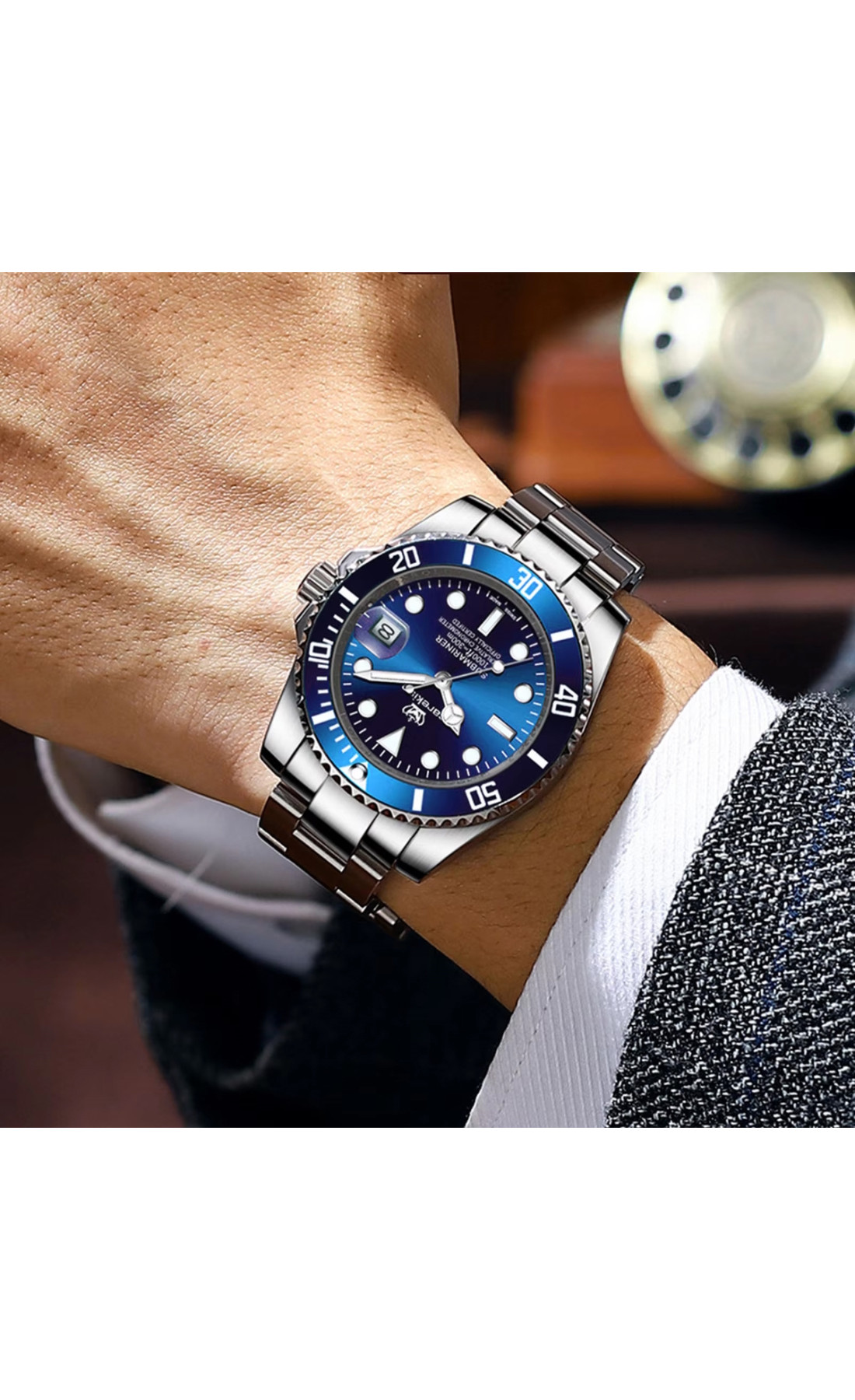 Чоловічий годинник  Hemsut Zurich Carekiso Nylon Blue, 2 ремінці