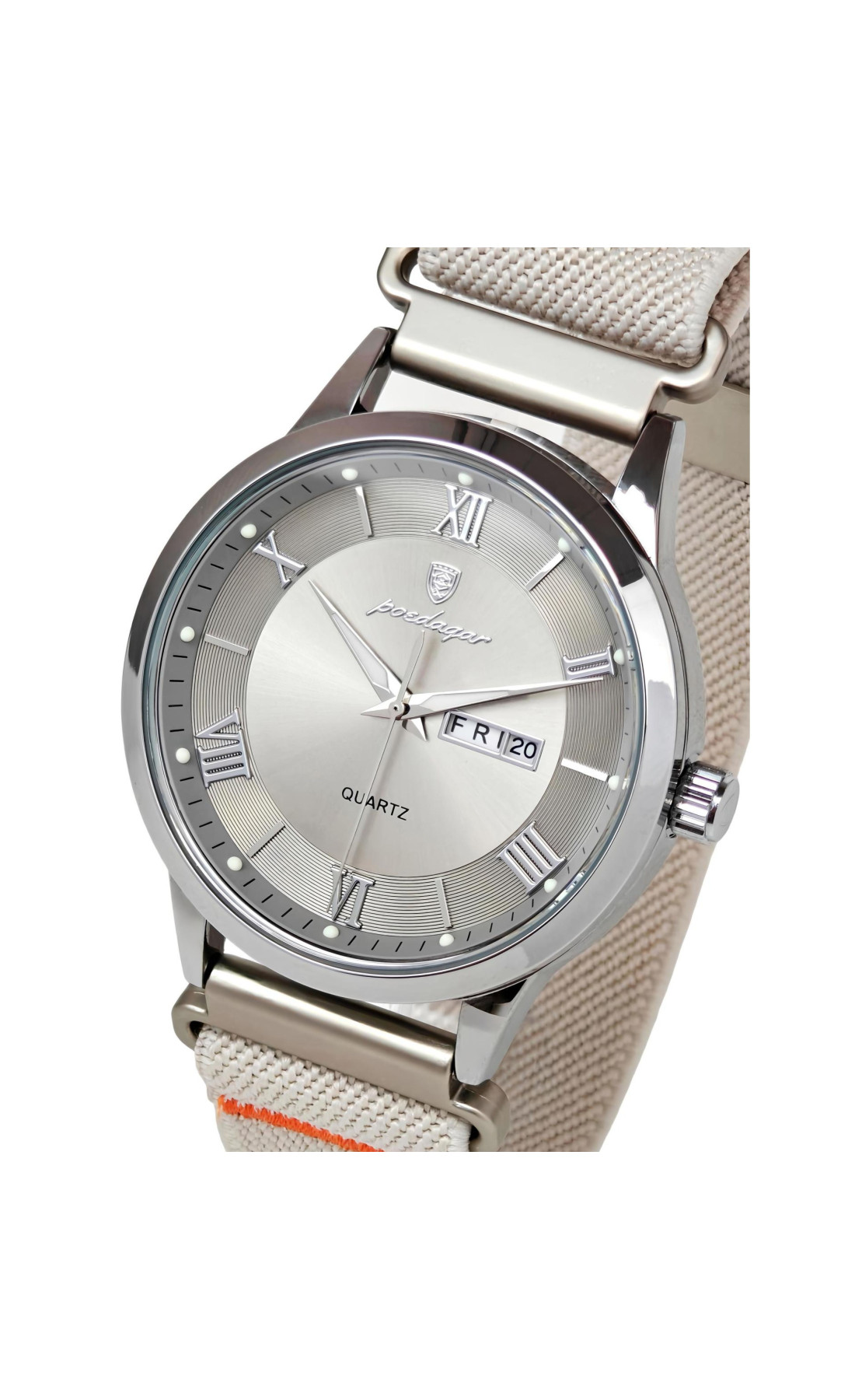 Чоловічий годинник  Poedagar Berlin Nylon Creamy, 2 ремінці