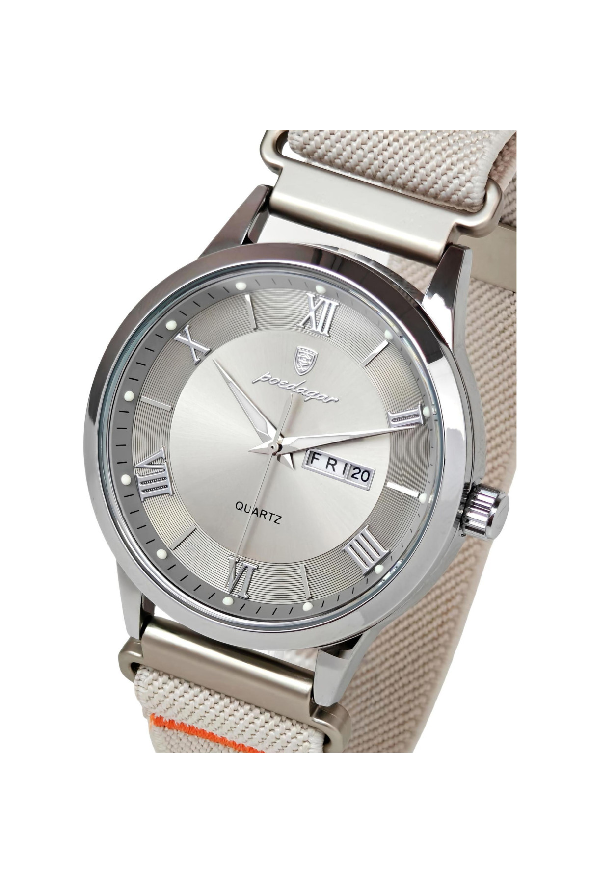 Чоловічий годинник  Poedagar Berlin Nylon Creamy, 2 ремінці