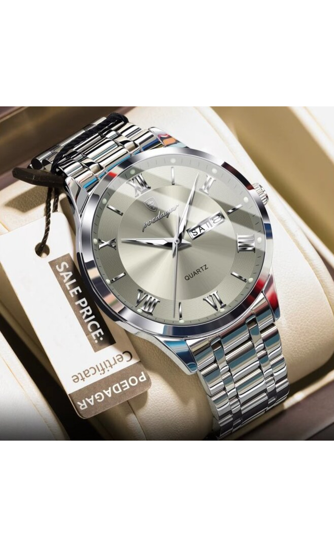 Чоловічий годинник  Poedagar Berlin Nylon Creamy, 2 ремінці