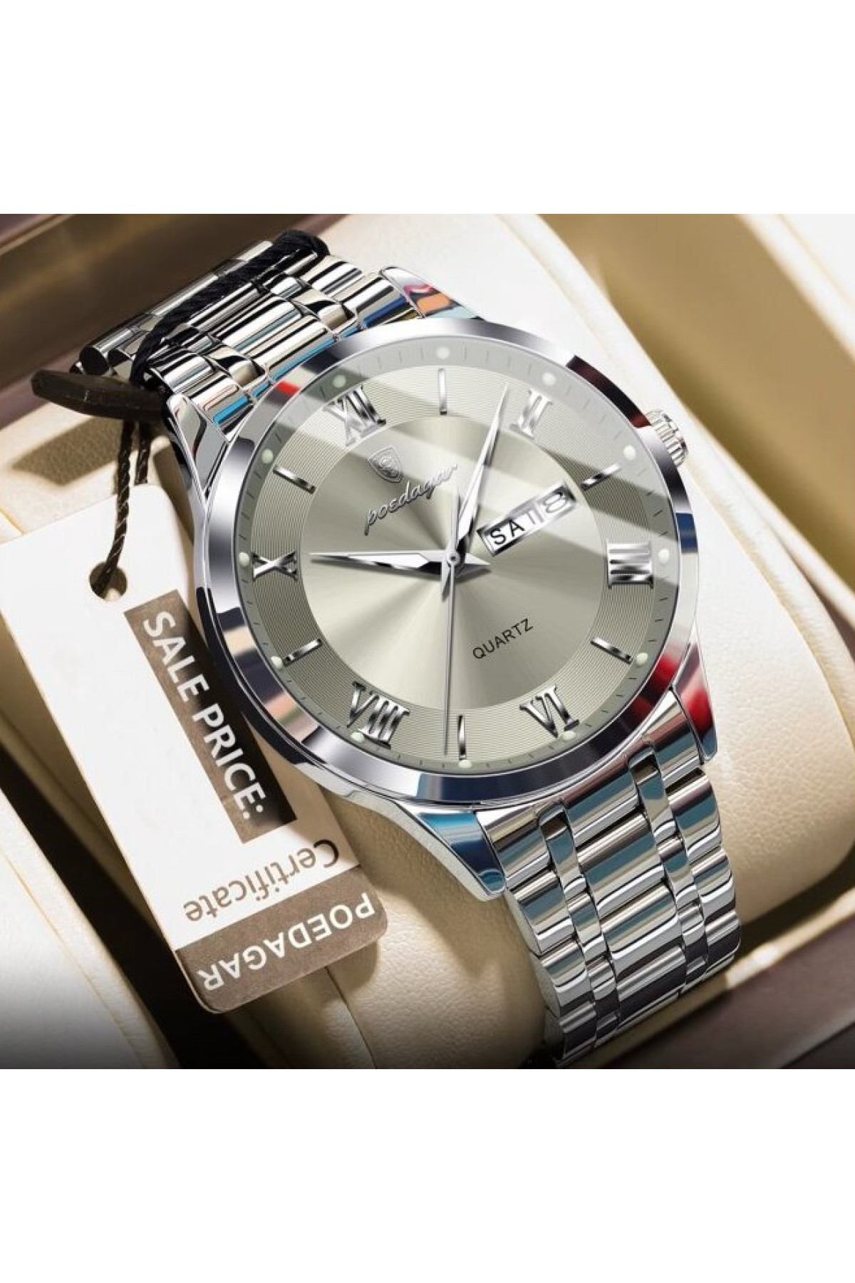 Чоловічий годинник  Poedagar Berlin Nylon Creamy, 2 ремінці