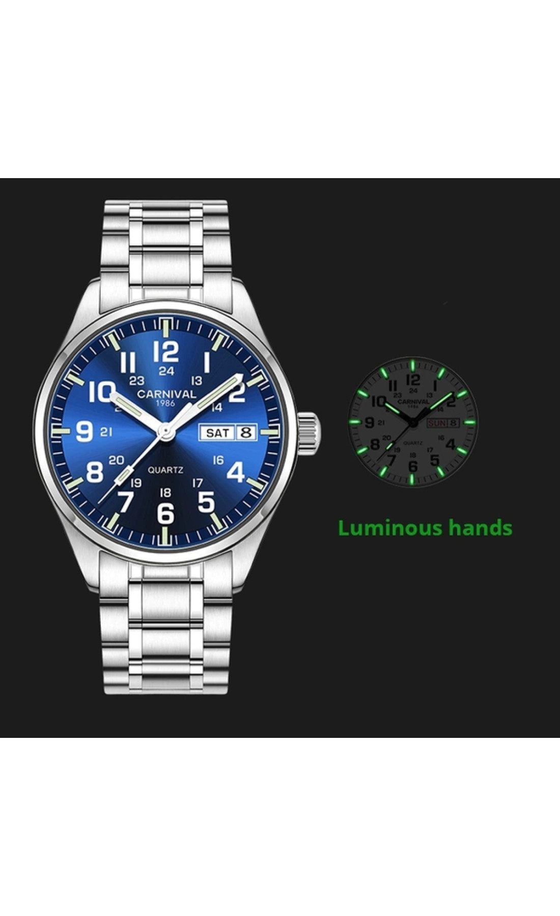 Чоловічий годинник  Carnival Millenium Indigo Blue, 2 ремінці