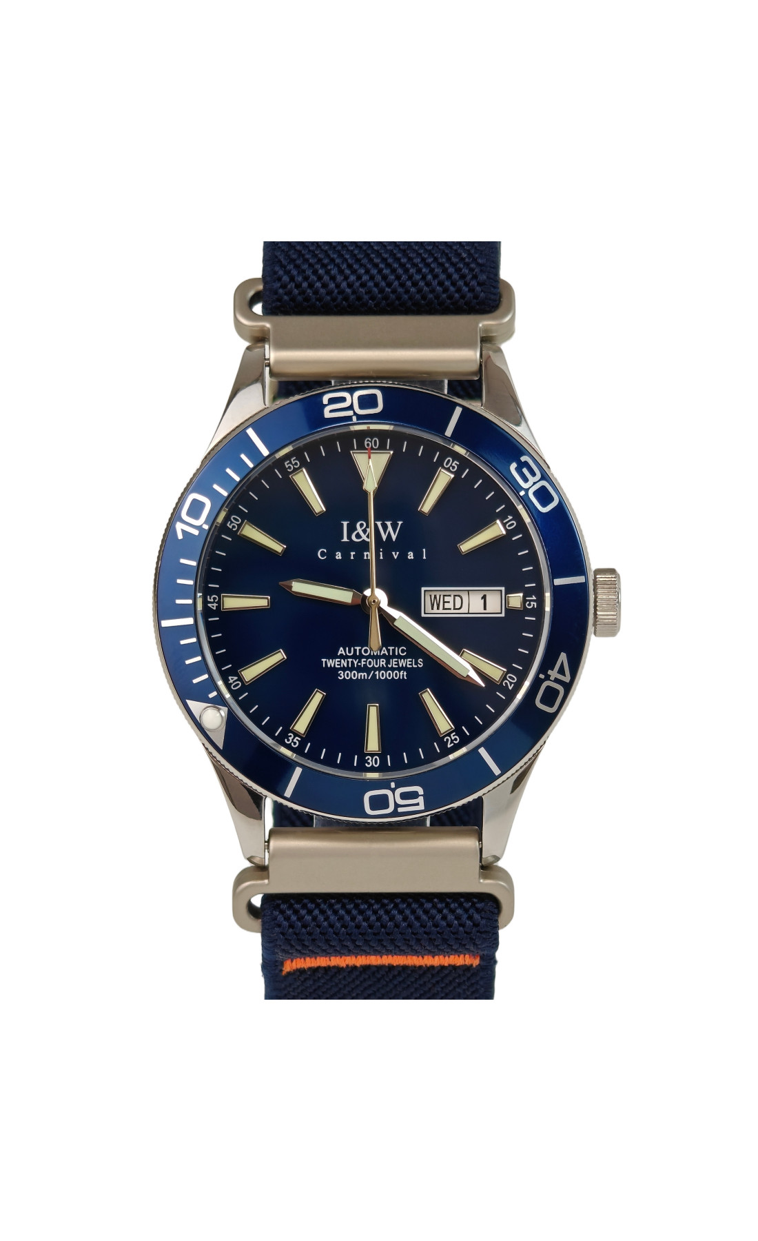 Чоловічий годинник  Carnival BlueMarine Nylon Strap 10 Bar, 2 ремінці