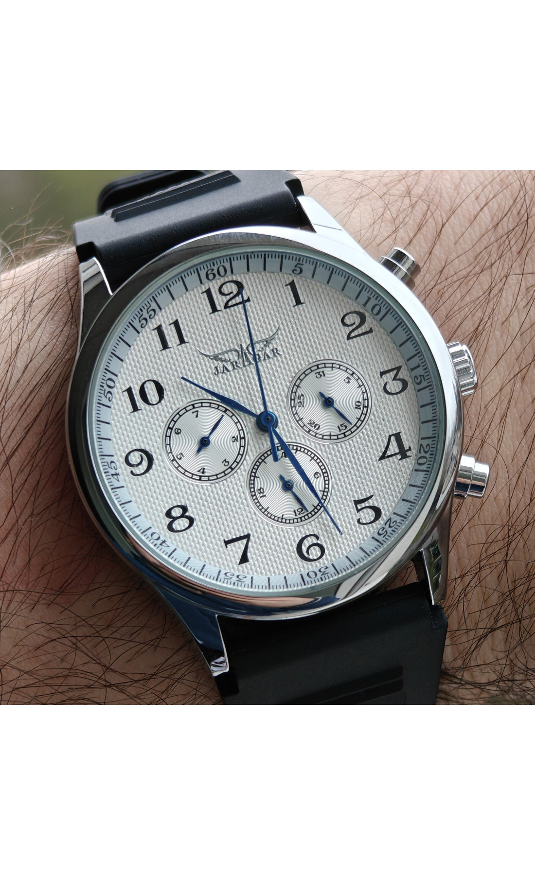 Чоловічий годинник  Jaragar Elite White Rubber, 2 ремінці