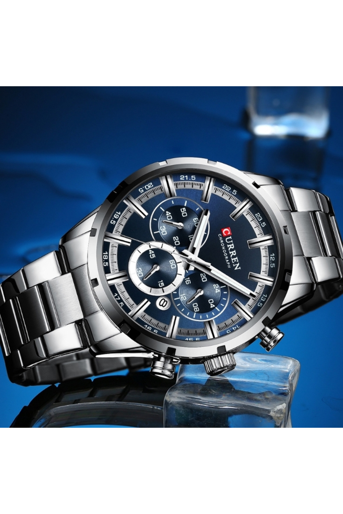 Чоловічий годинник  Curren Flag Rubber Strap, 2 ремінці