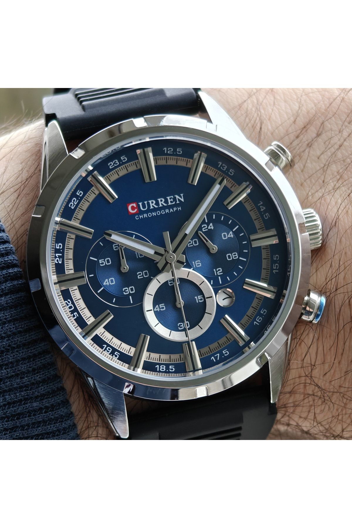 Чоловічий годинник  Curren Flag Rubber Strap, 2 ремінці