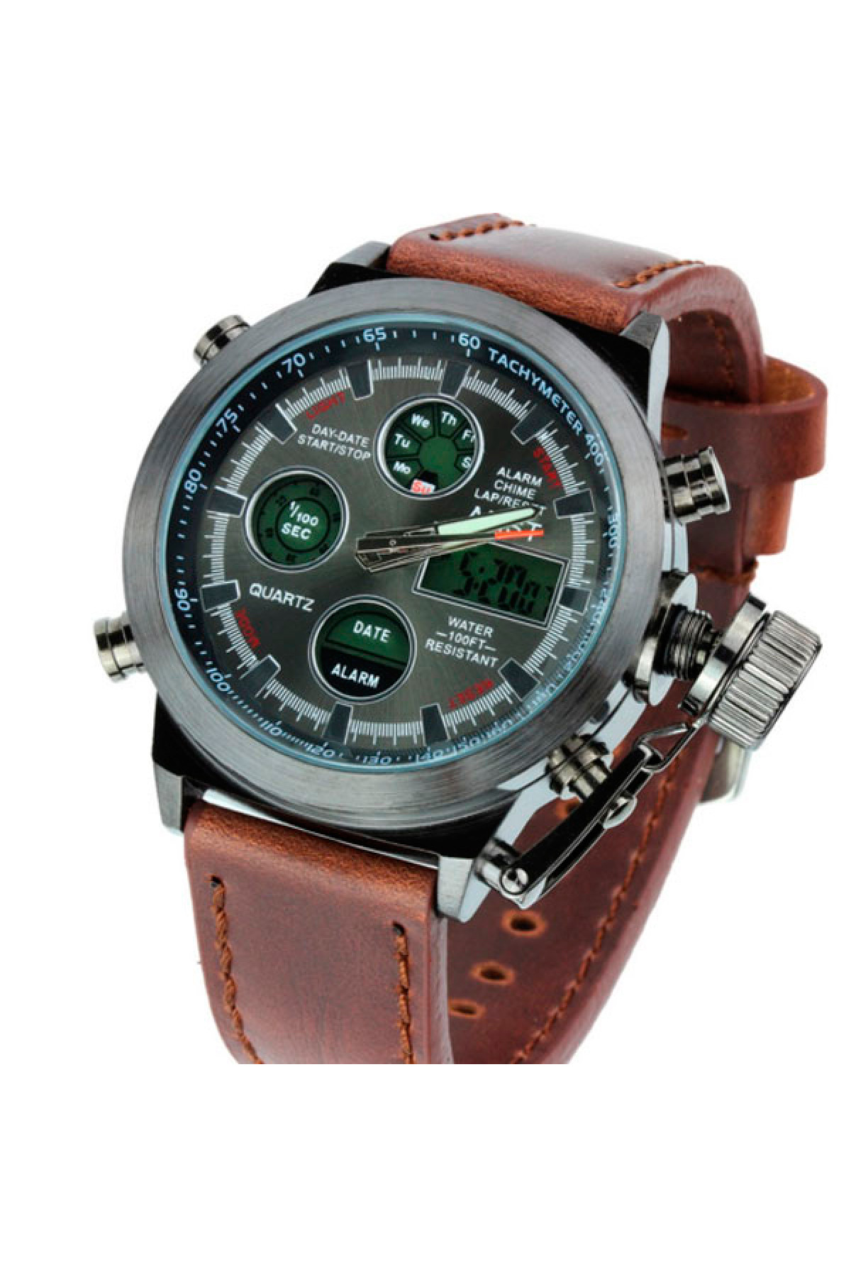 Чоловічий годинник  AMST Mountain Green, 2 ремінці