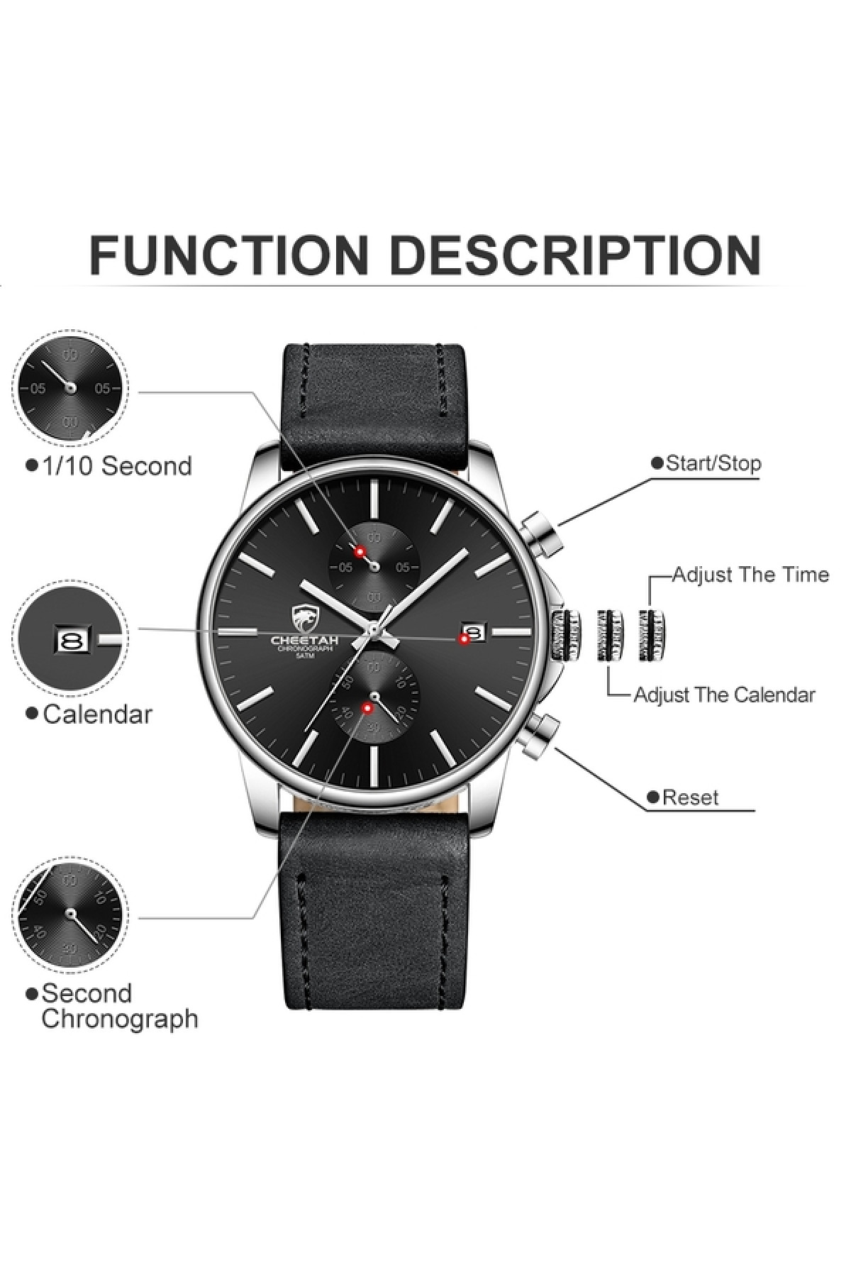 Чоловічий годинник  Cheetah Monaco Silverline, 2 ремінці