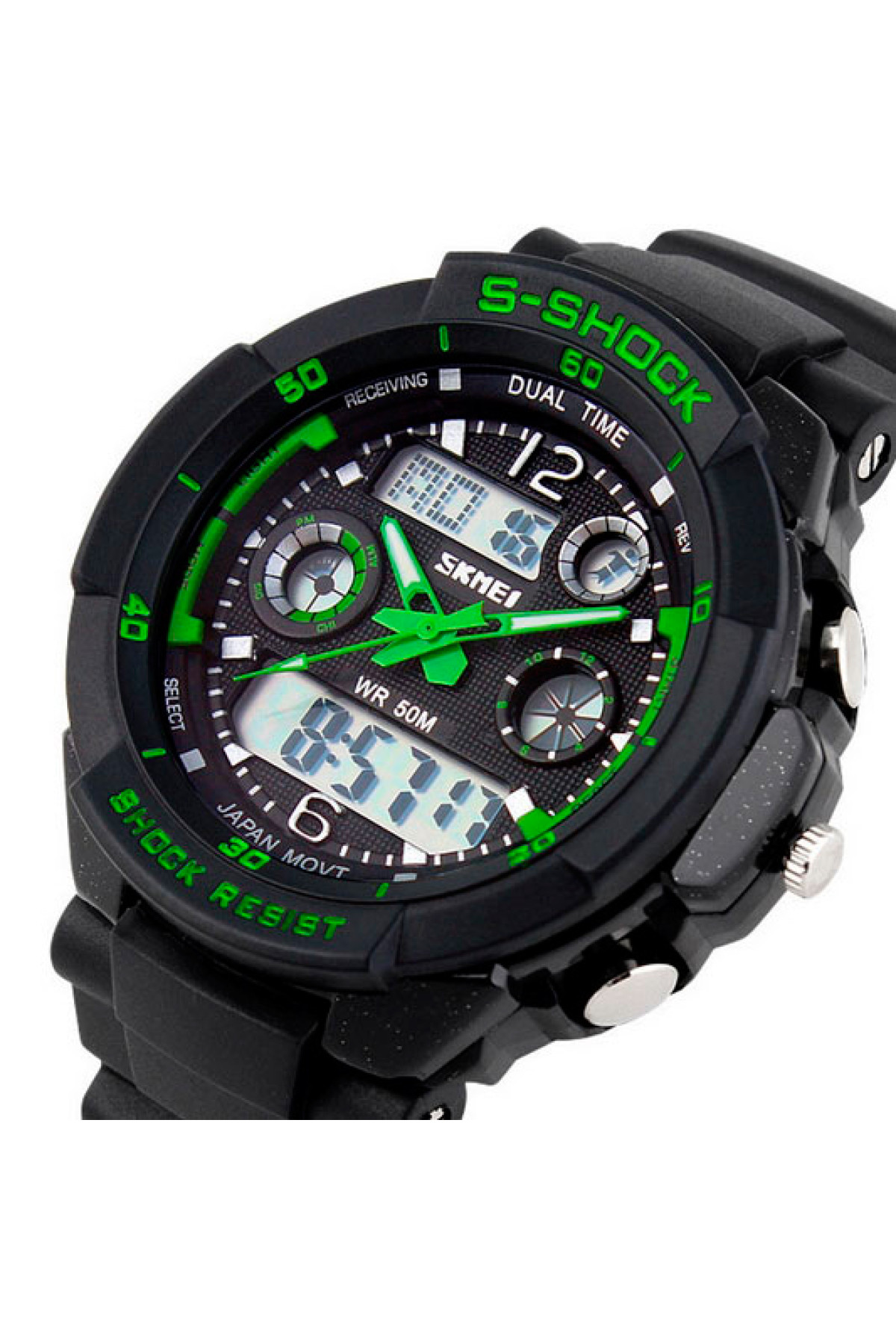 Чоловічий годинник  Skmei S-Shock Green 0931