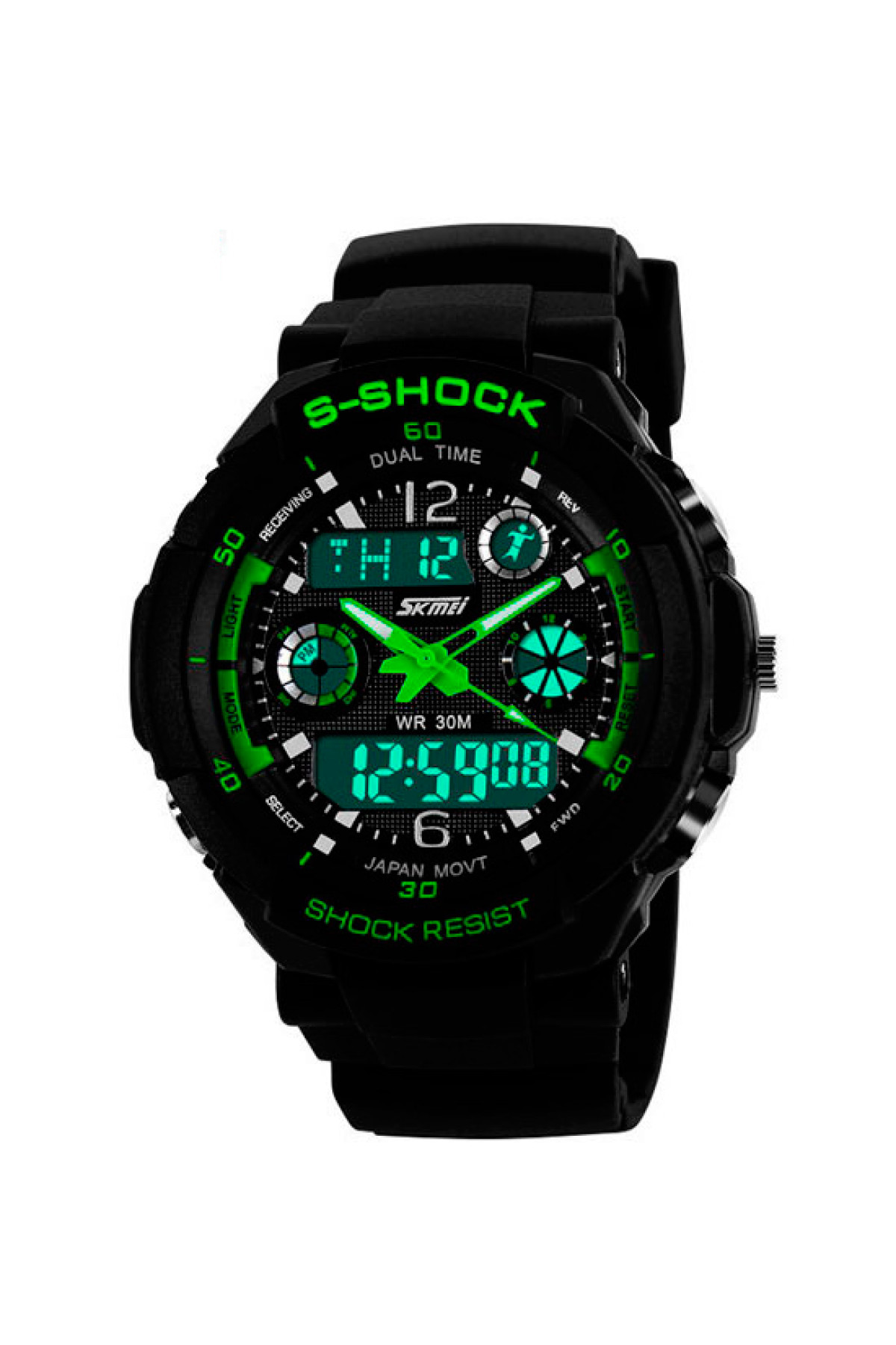 Чоловічий годинник  Skmei S-Shock Green 0931