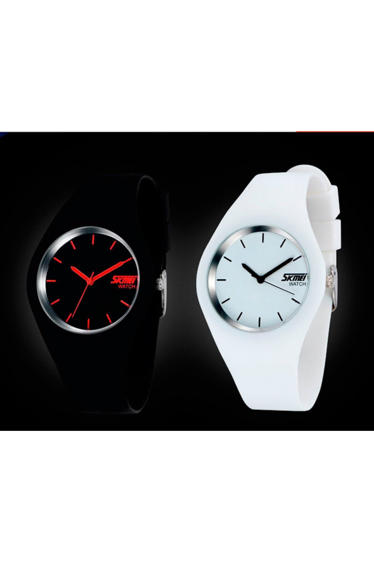 Жіночий годинник  Skmei Rubber Black 9068