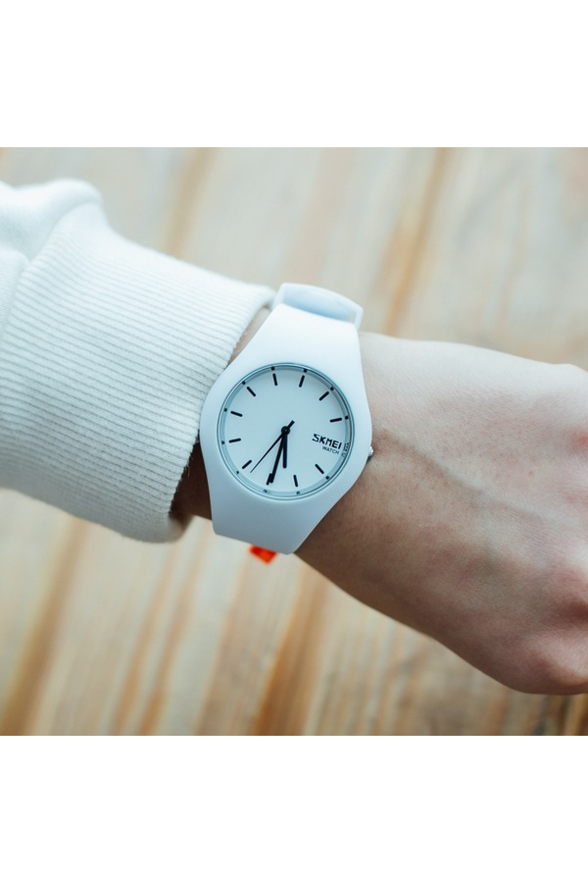 Жіночий годинник  Skmei Rubber White II 9068C