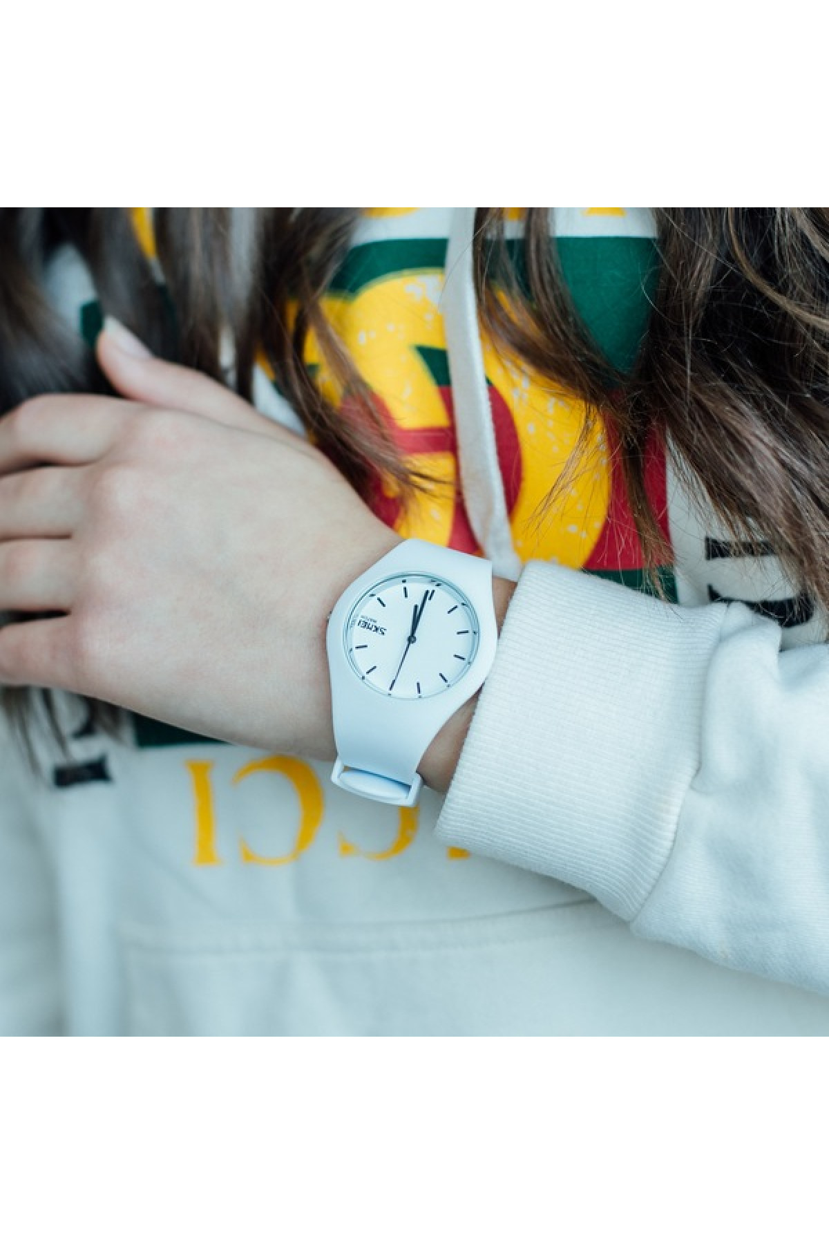 Жіночий годинник  Skmei Rubber White II 9068C
