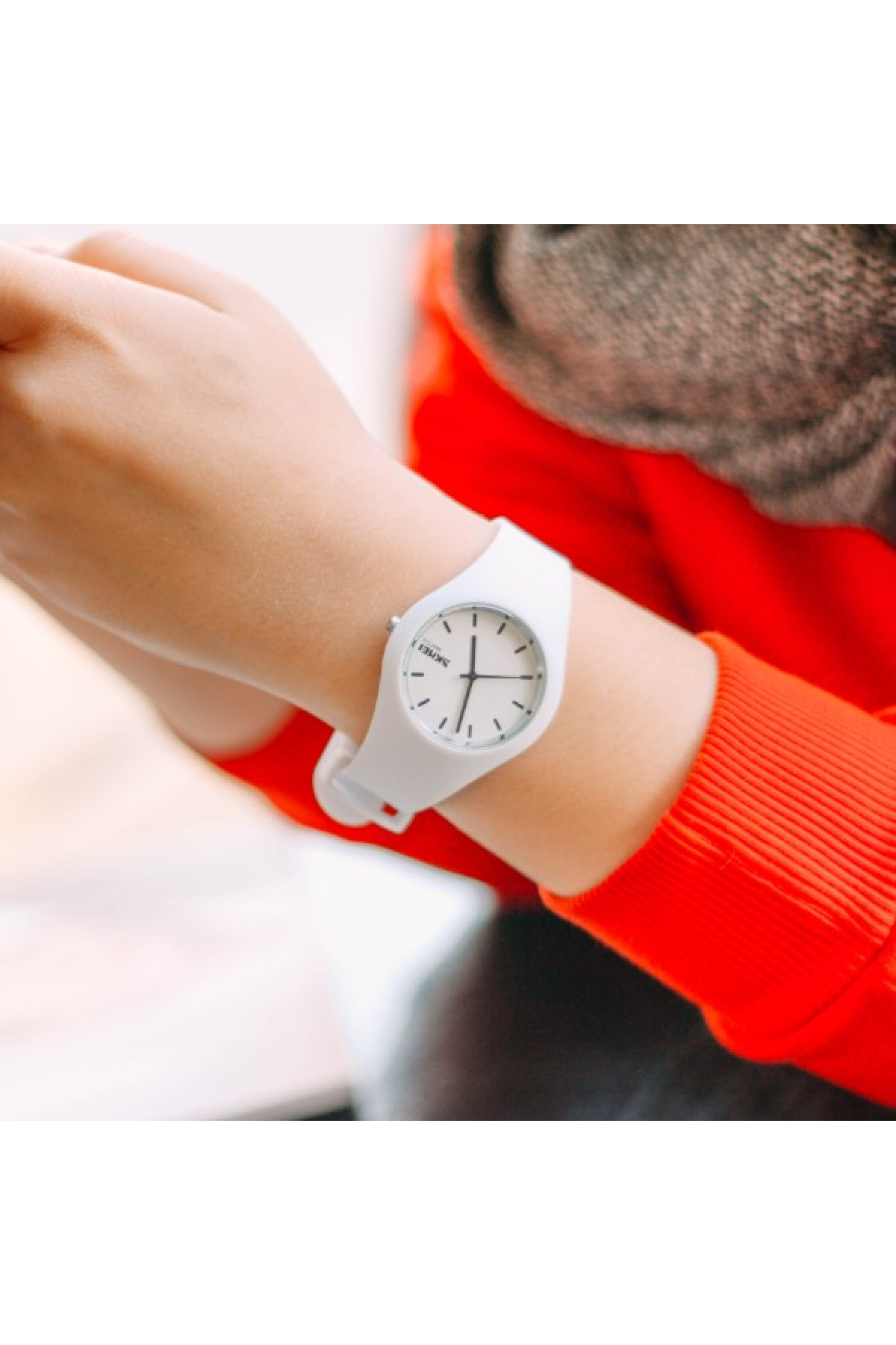Жіночий годинник  Skmei Rubber White II 9068C