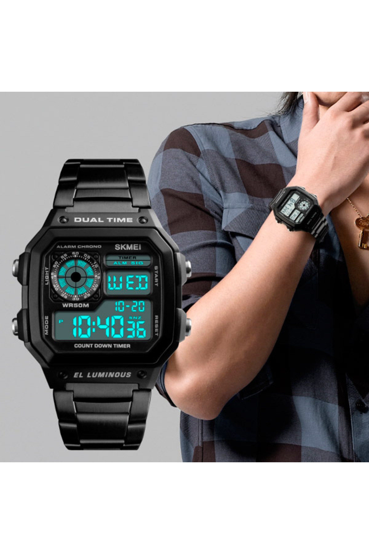 Чоловічий годинник  Skmei Ripple Black 1335B