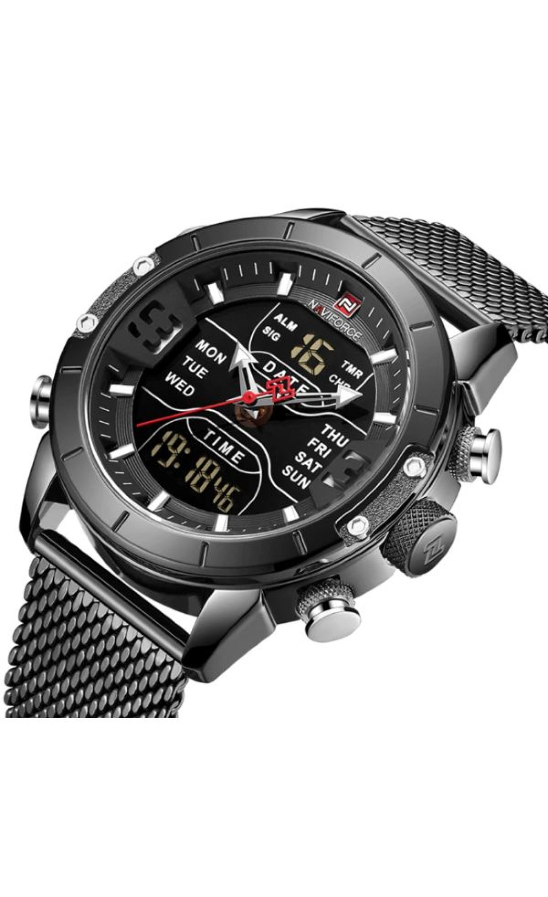 Чоловічий годинник  Naviforce Tesla Black NF9153