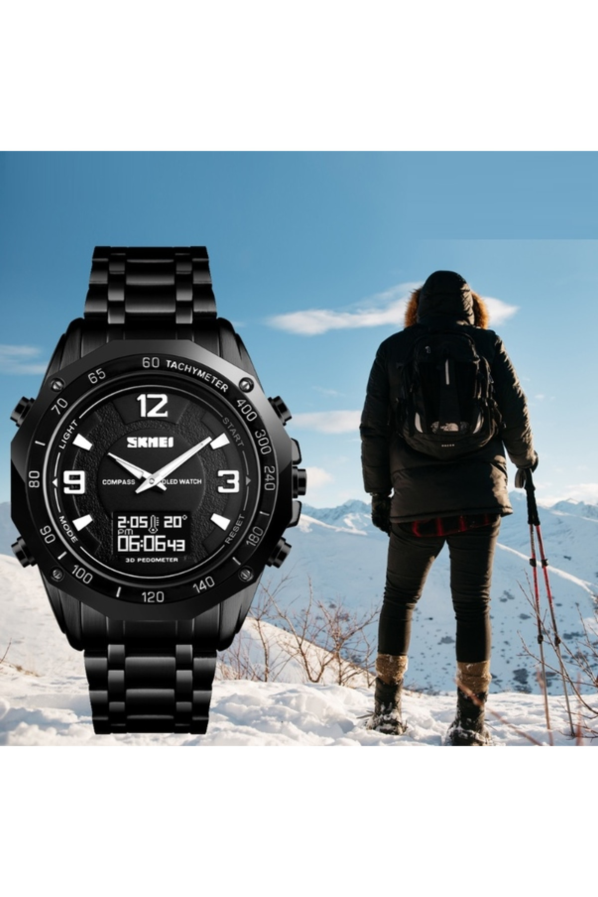 Чоловічий годинник  Skmei Kompass PRO Black