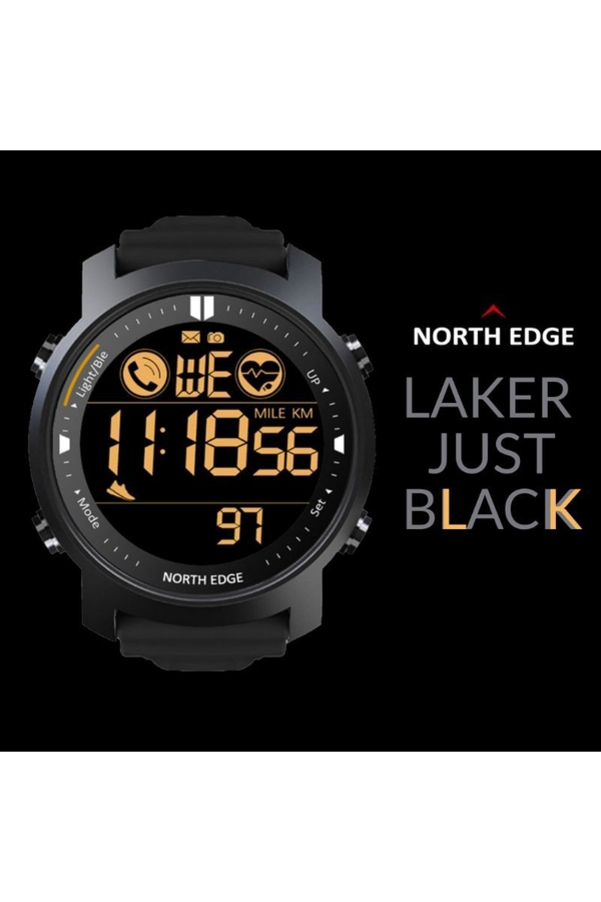 Чоловічий годинник  North Edge Laker Black 5BAR