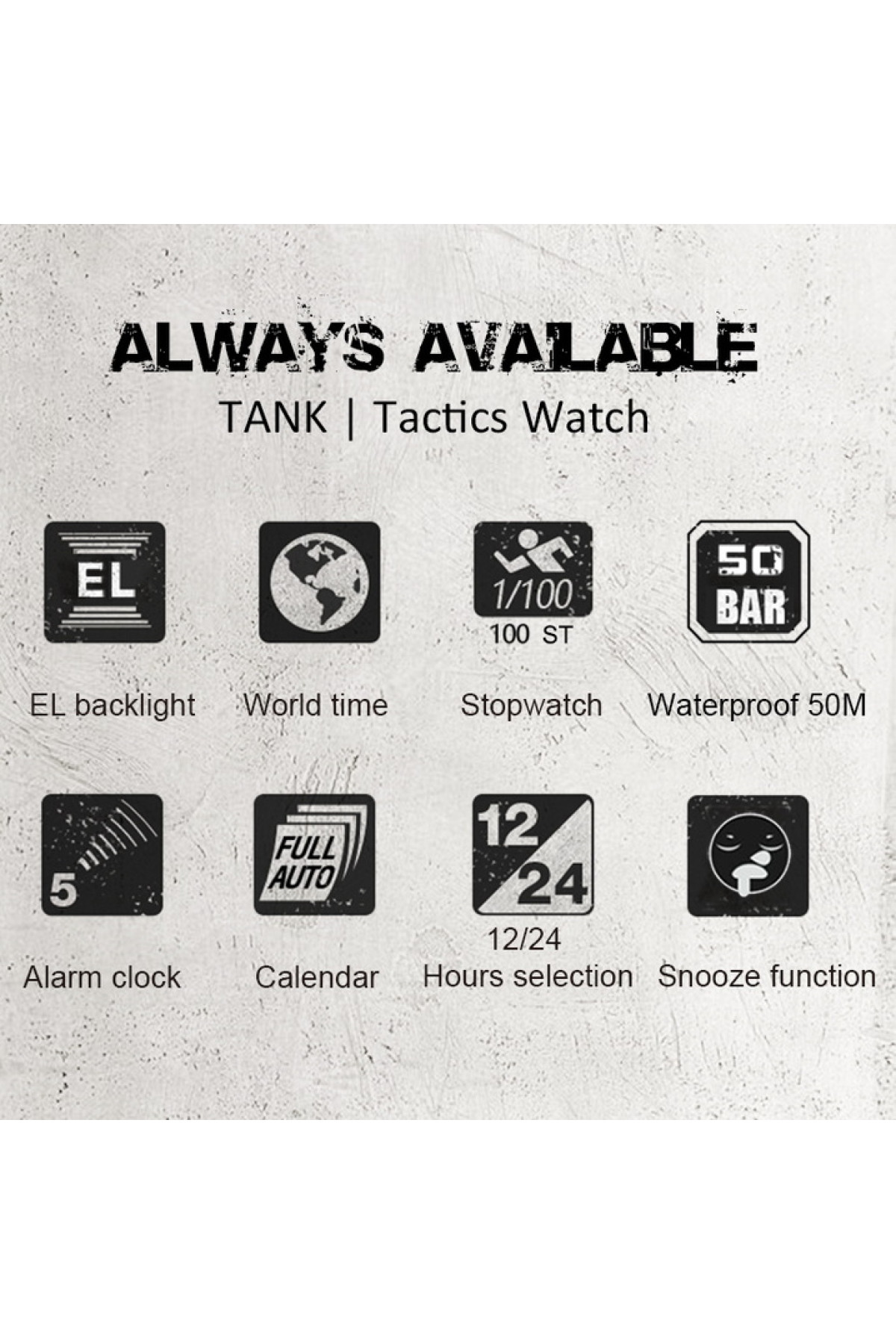 Чоловічий годинник  North Edge Tank 5BAR