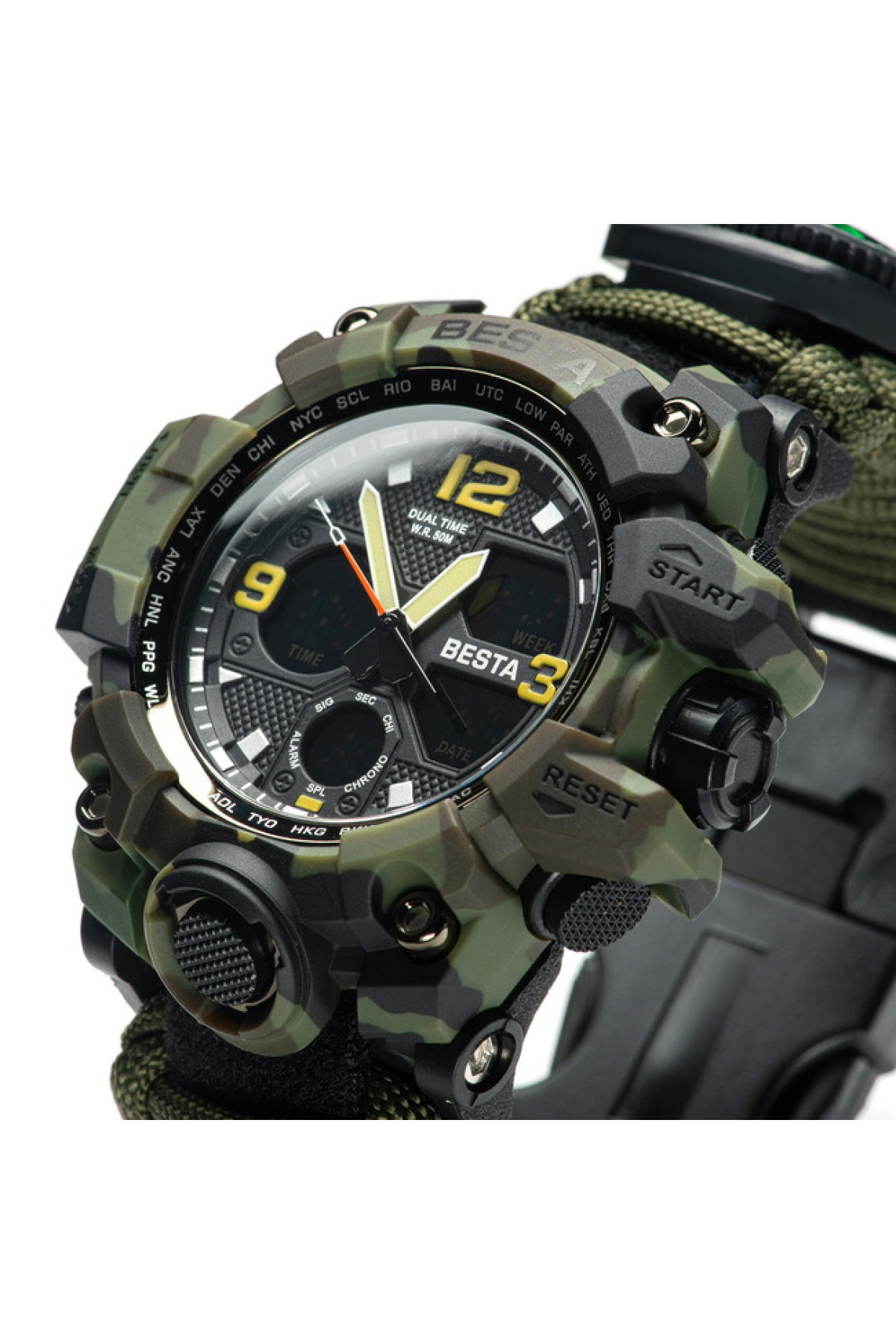 Чоловічий годинник  Besta Life Pro Khaki з компасом