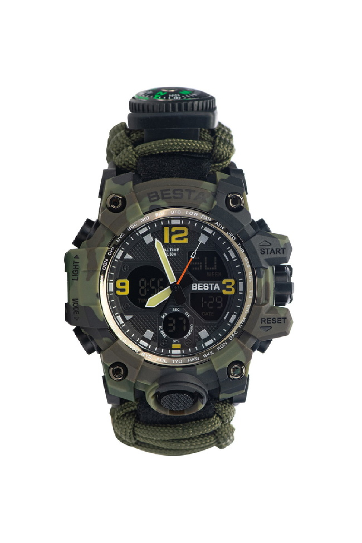 Чоловічий годинник  Besta Life Pro Khaki з компасом