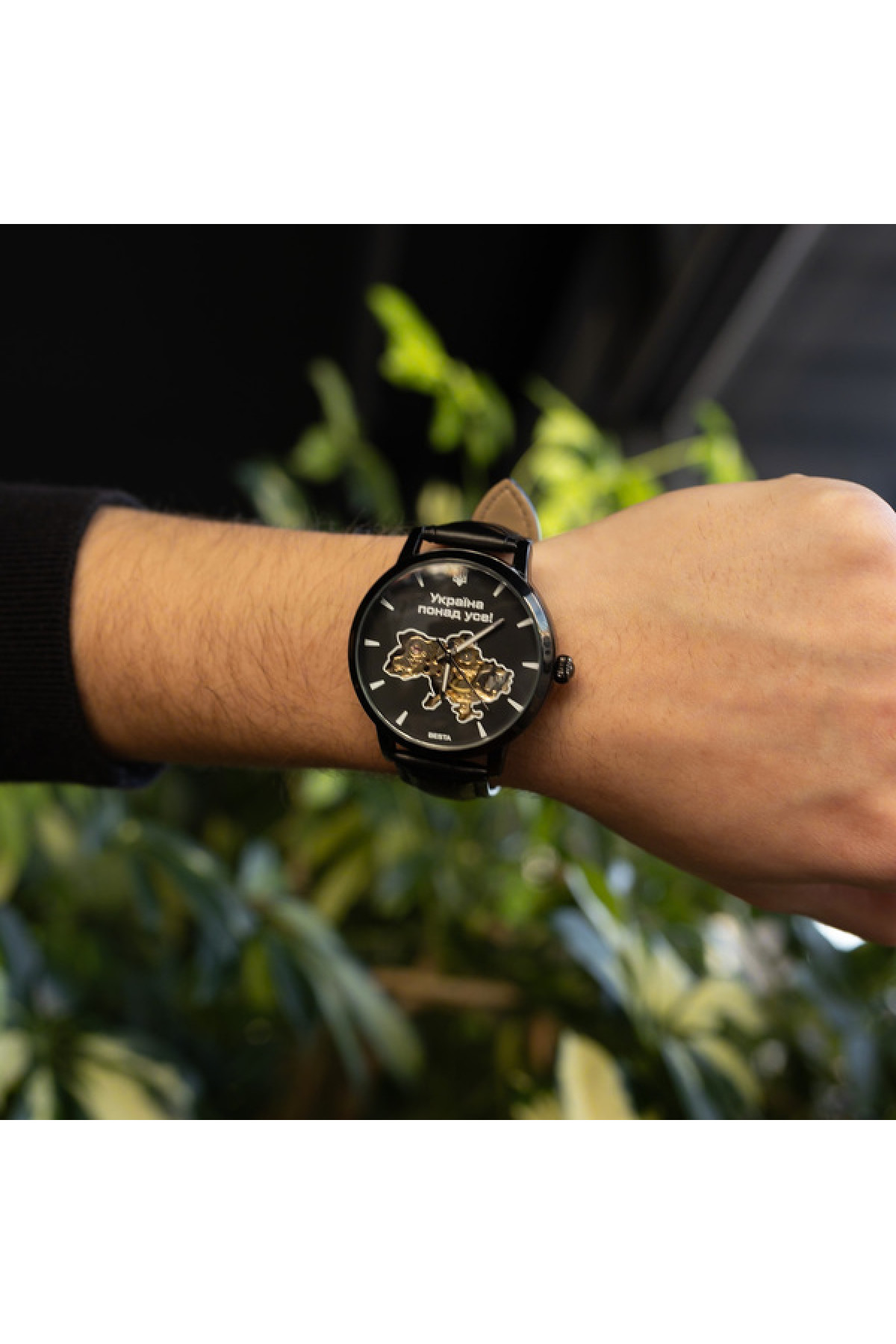 Чоловічий годинник  Besta Skeleton UA Black